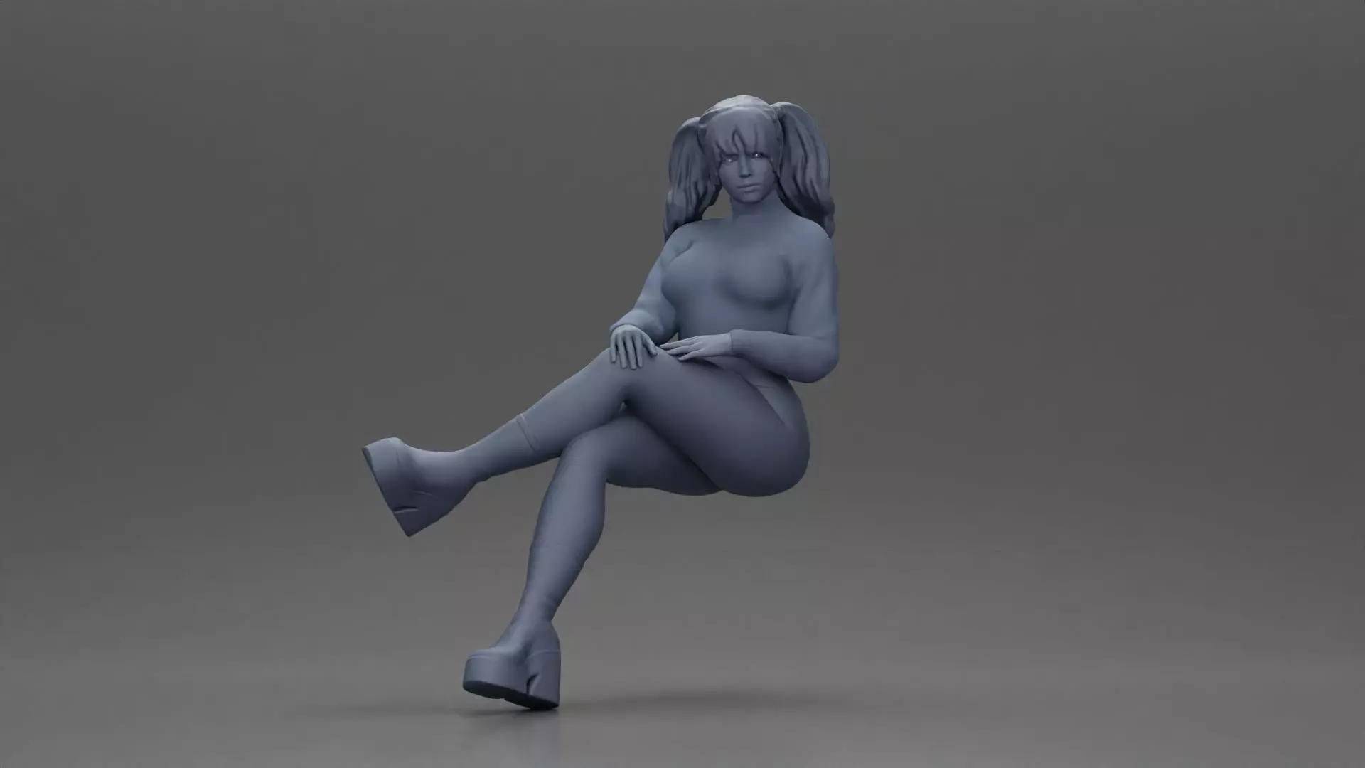 Stylish Woman Relaxing with Confident Poise 3D print model_6