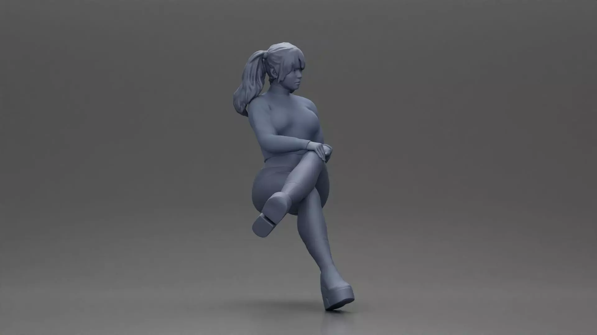 Stylish Woman Relaxing with Confident Poise 3D print model_7