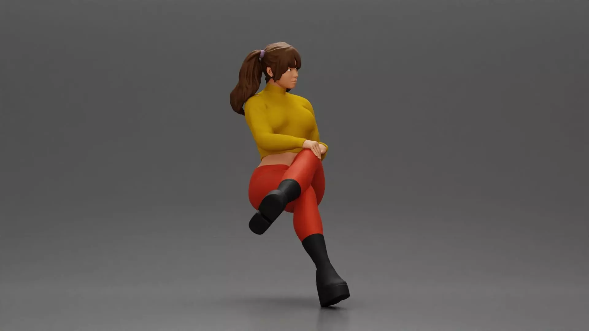 Stylish Woman Relaxing with Confident Poise 3D print model_1