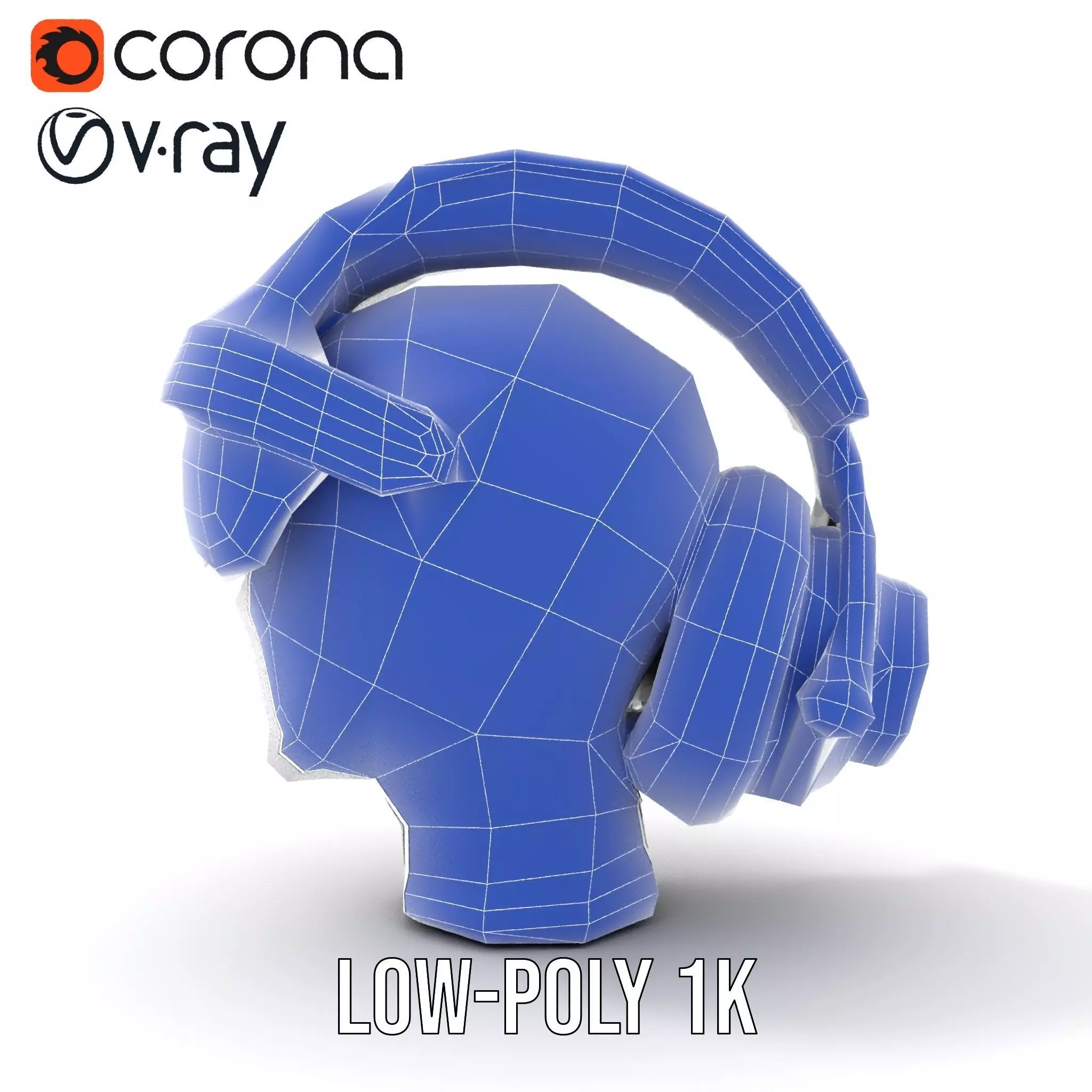 VR Headset and Headphones Model Pack Low-poly 3D model_32
