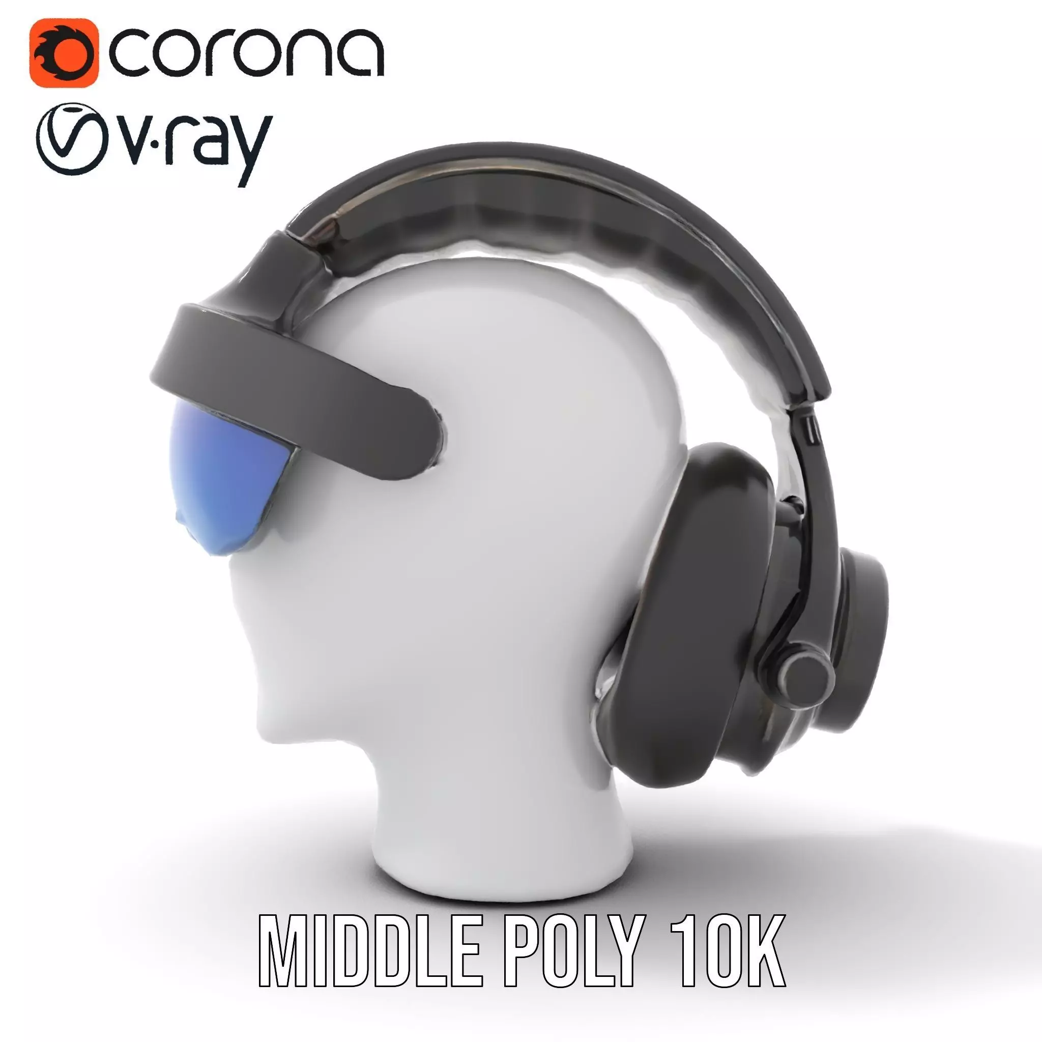 VR Headset and Headphones Model Pack Low-poly 3D model_6