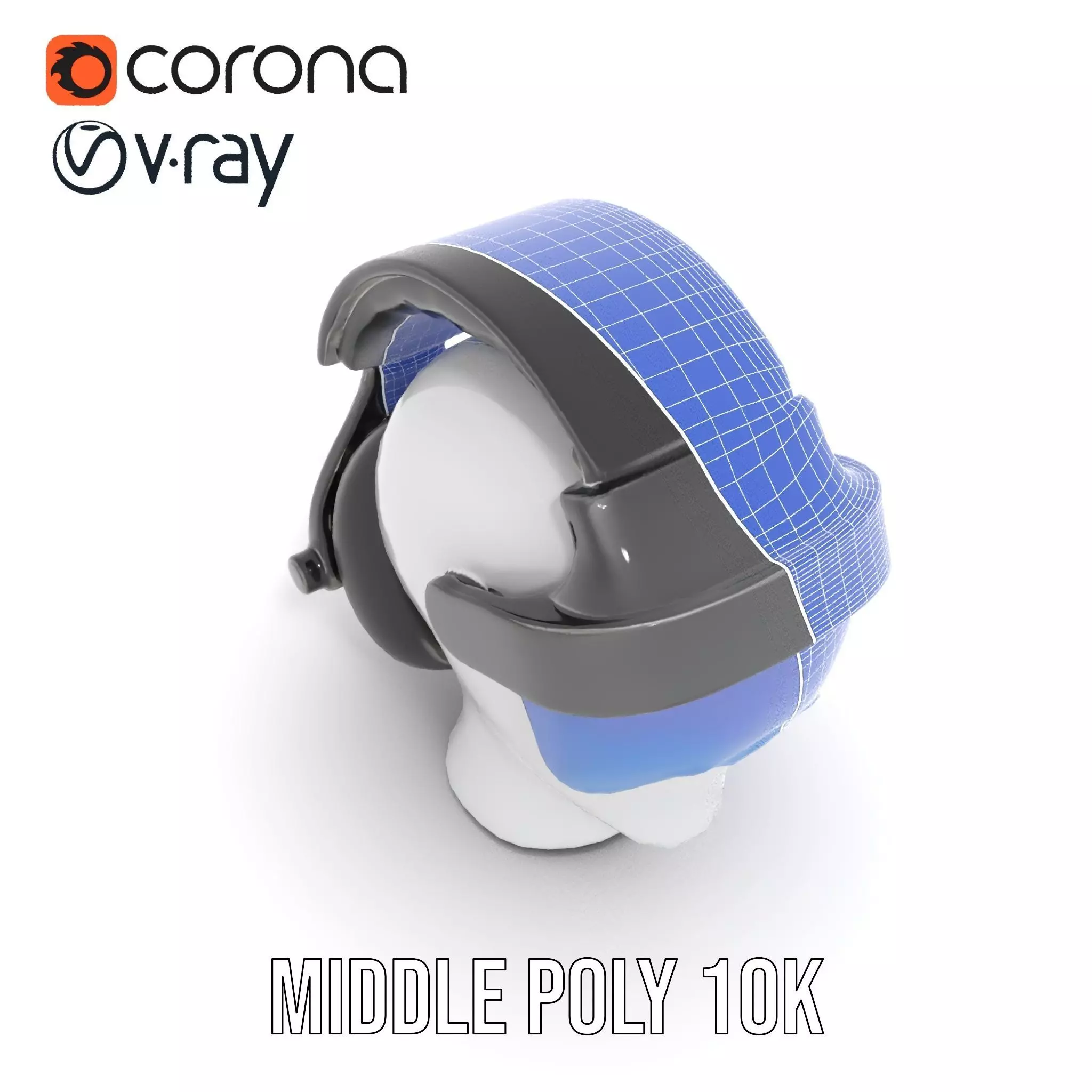 VR Headset and Headphones Model Pack Low-poly 3D model_17