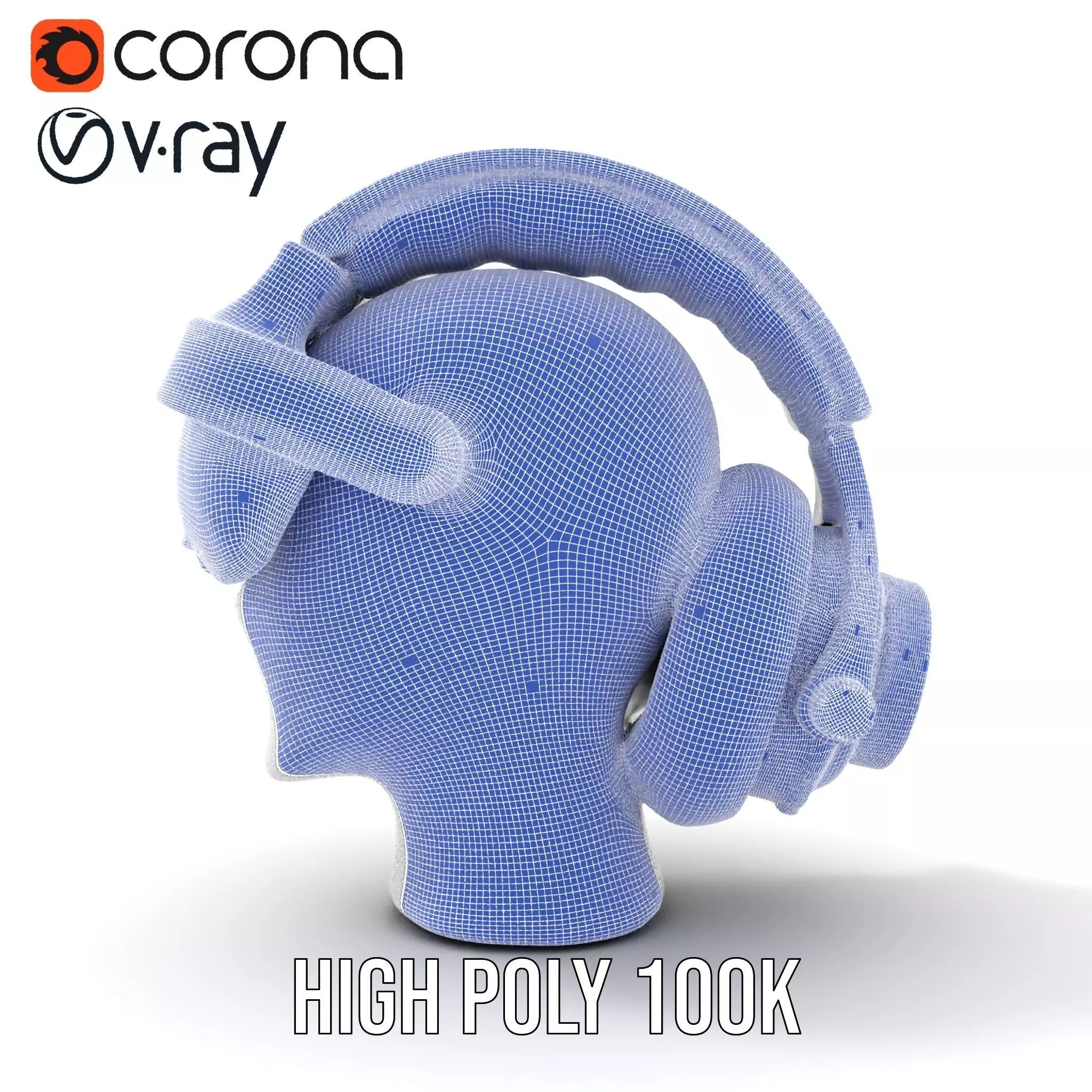 VR Headset and Headphones Model Pack Low-poly 3D model_30