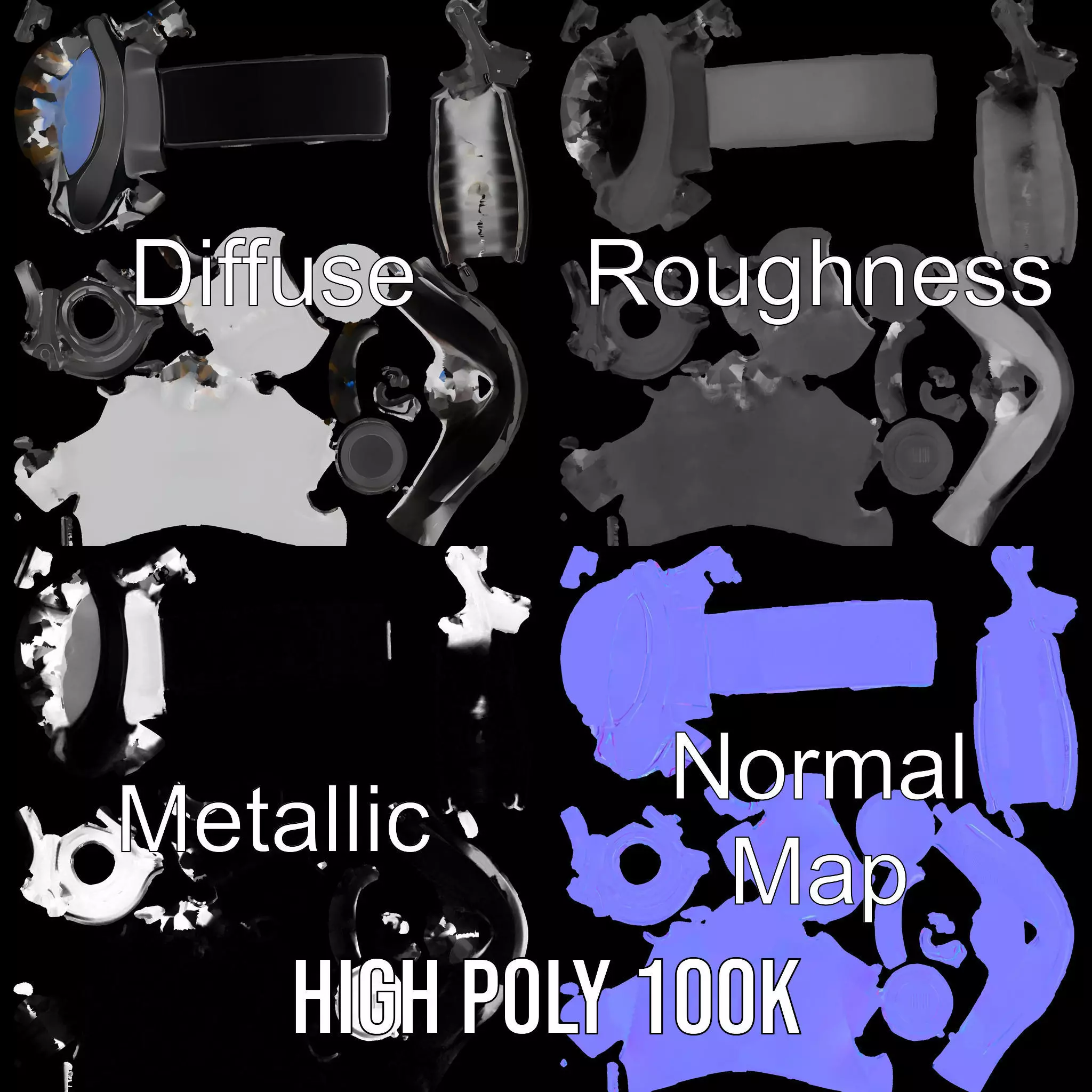 VR Headset and Headphones Model Pack Low-poly 3D model_4