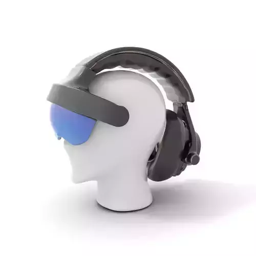 VR Headset and Headphones Model Pack Low-poly 3D model