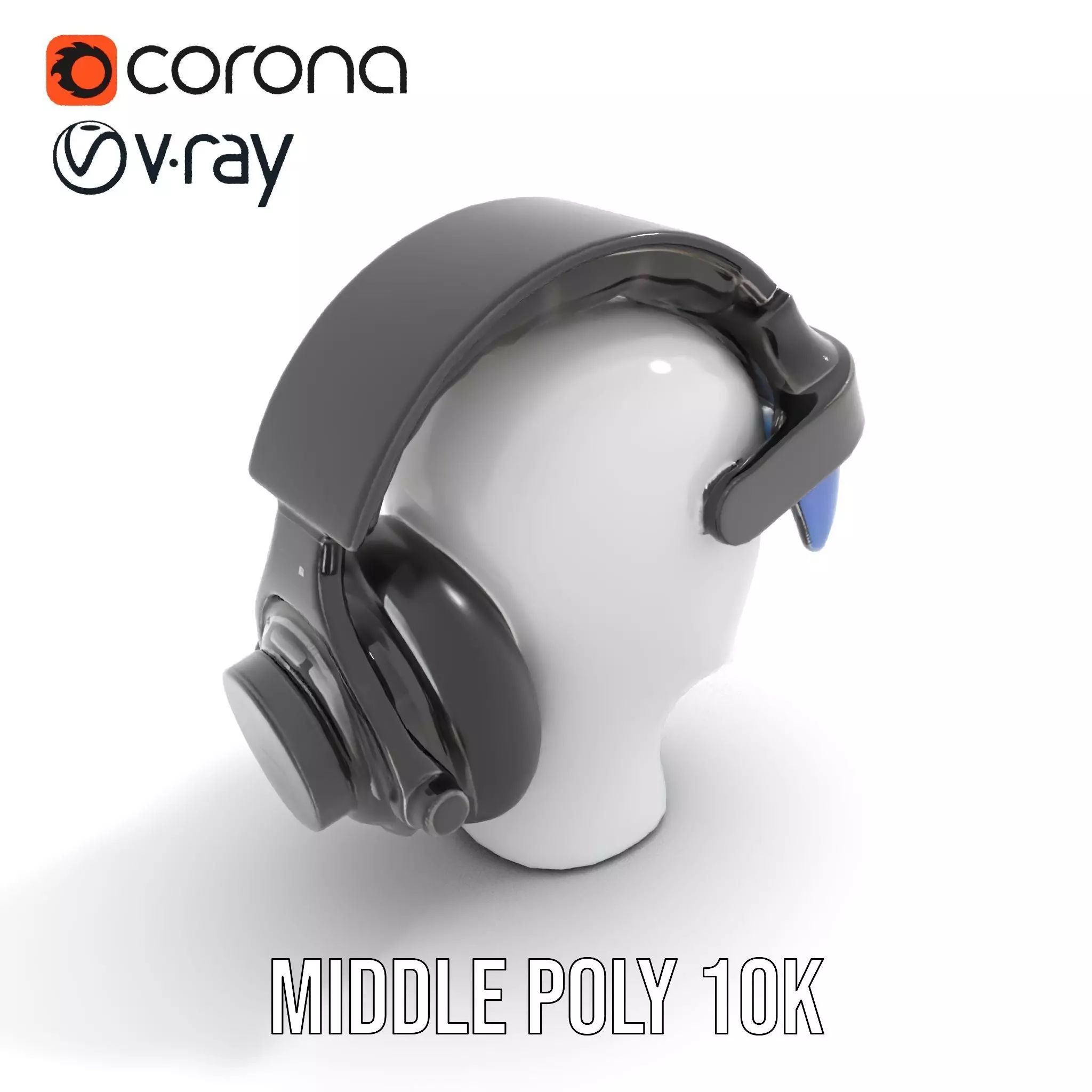 VR Headset and Headphones Model Pack Low-poly 3D model_20