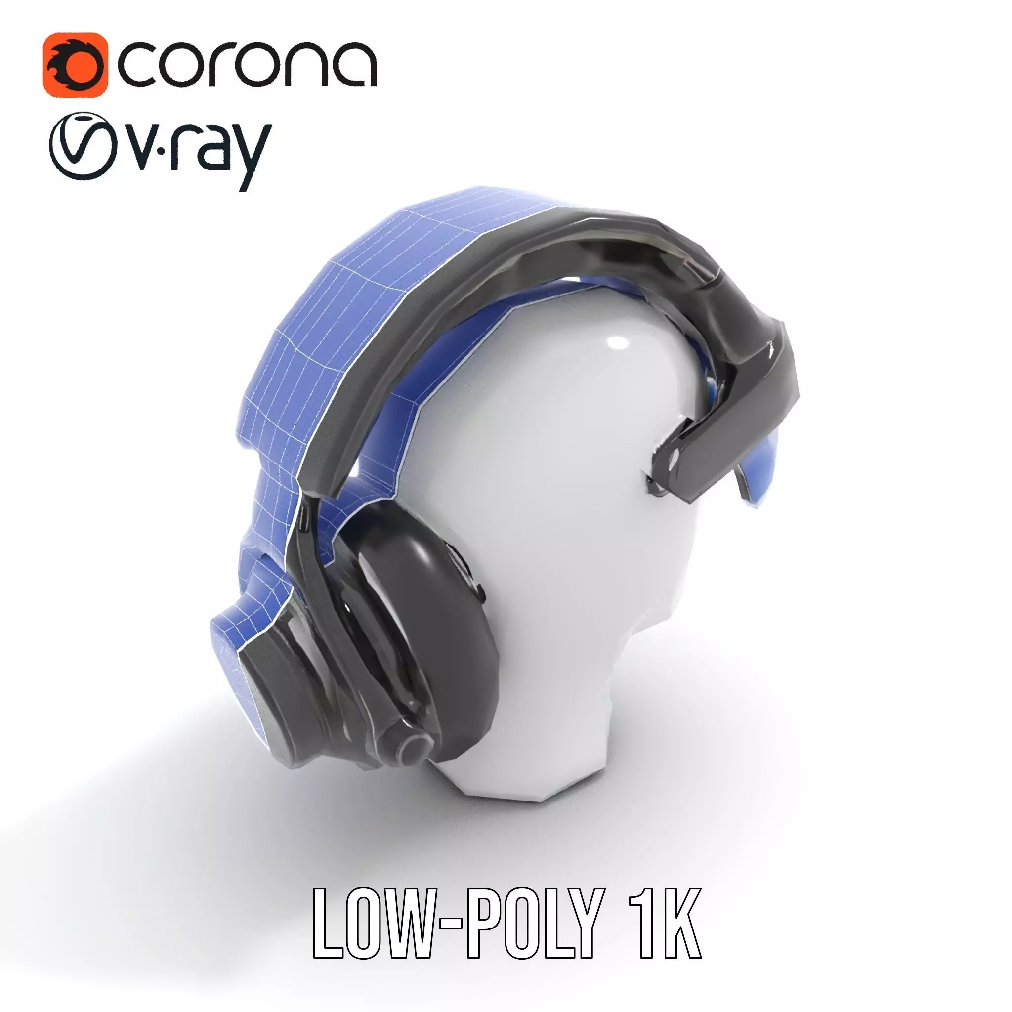 VR Headset and Headphones Model Pack Low-poly 3D model_24