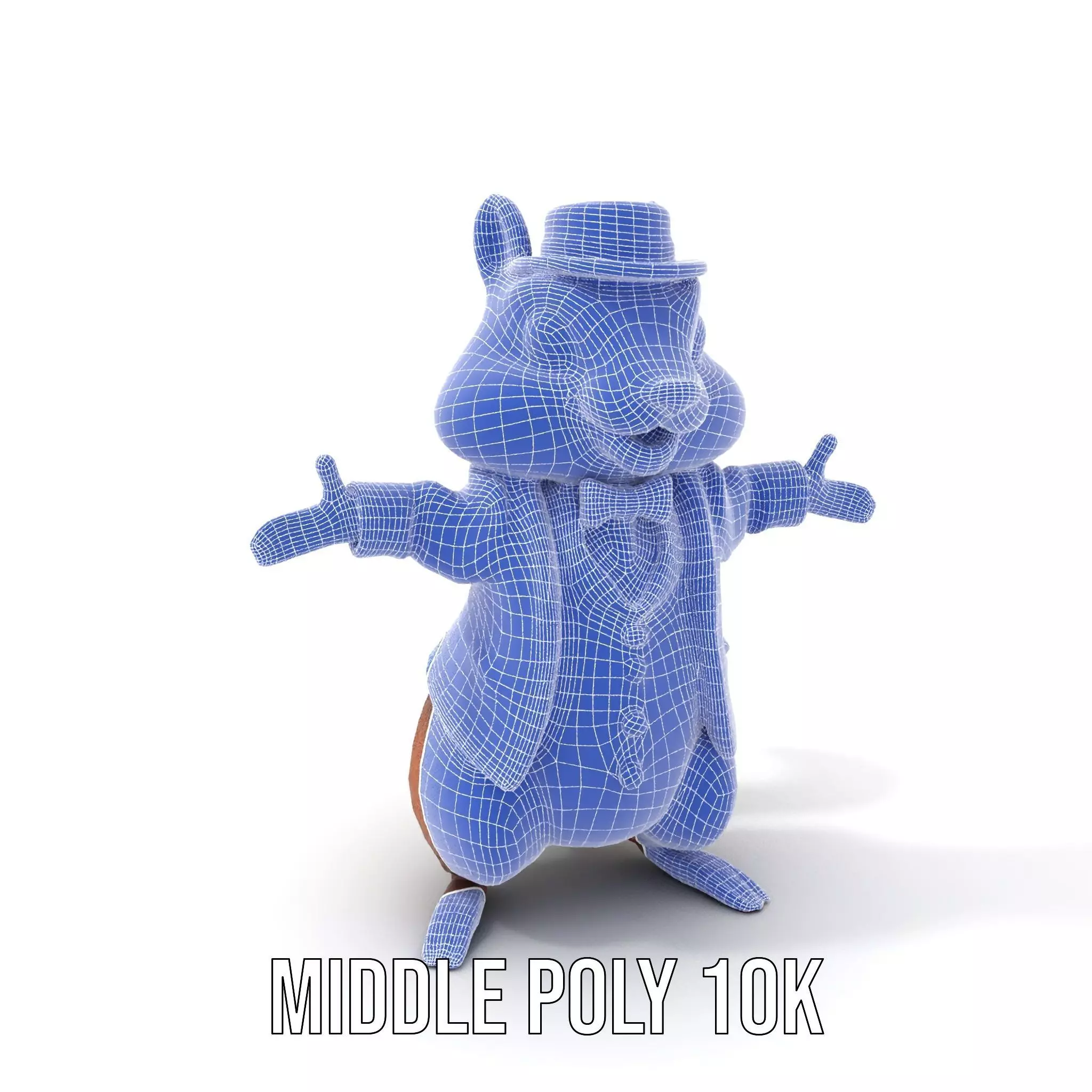 Charming Squirrel in Blue Tuxedo Rigged and Animated Characte... Low-poly 3D model_16