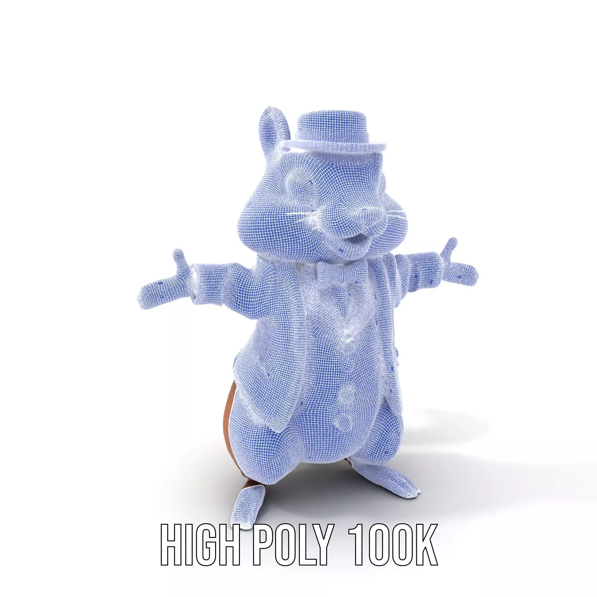 Charming Squirrel in Blue Tuxedo Rigged and Animated Characte... Low-poly 3D model_5