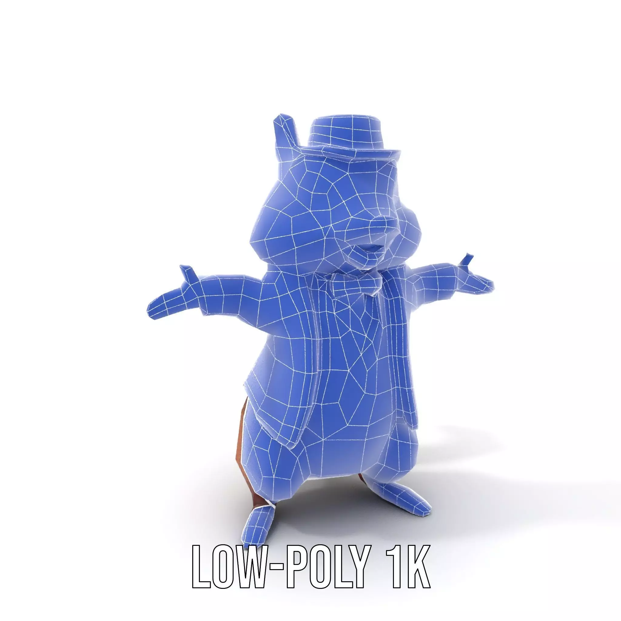 Charming Squirrel in Blue Tuxedo Rigged and Animated Characte... Low-poly 3D model_17