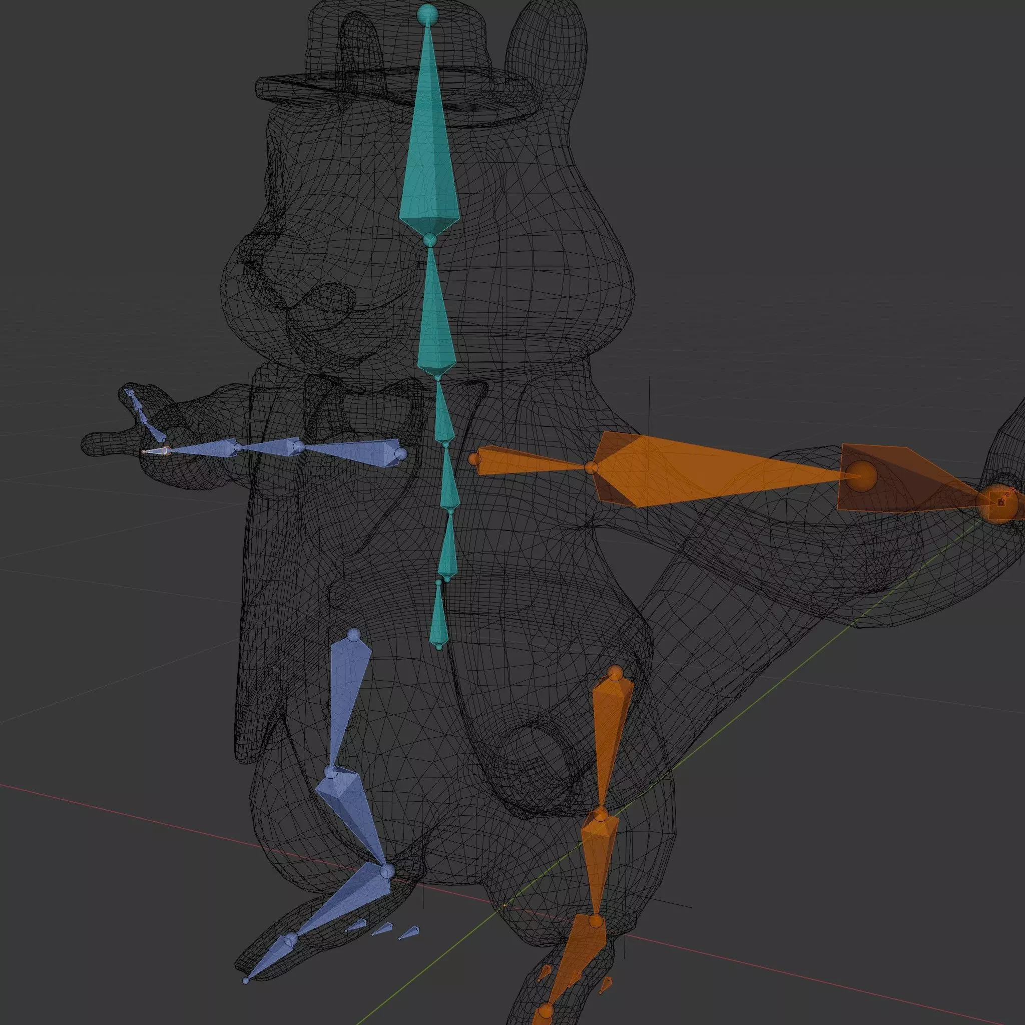 Charming Squirrel in Blue Tuxedo Rigged and Animated Characte... Low-poly 3D model_7