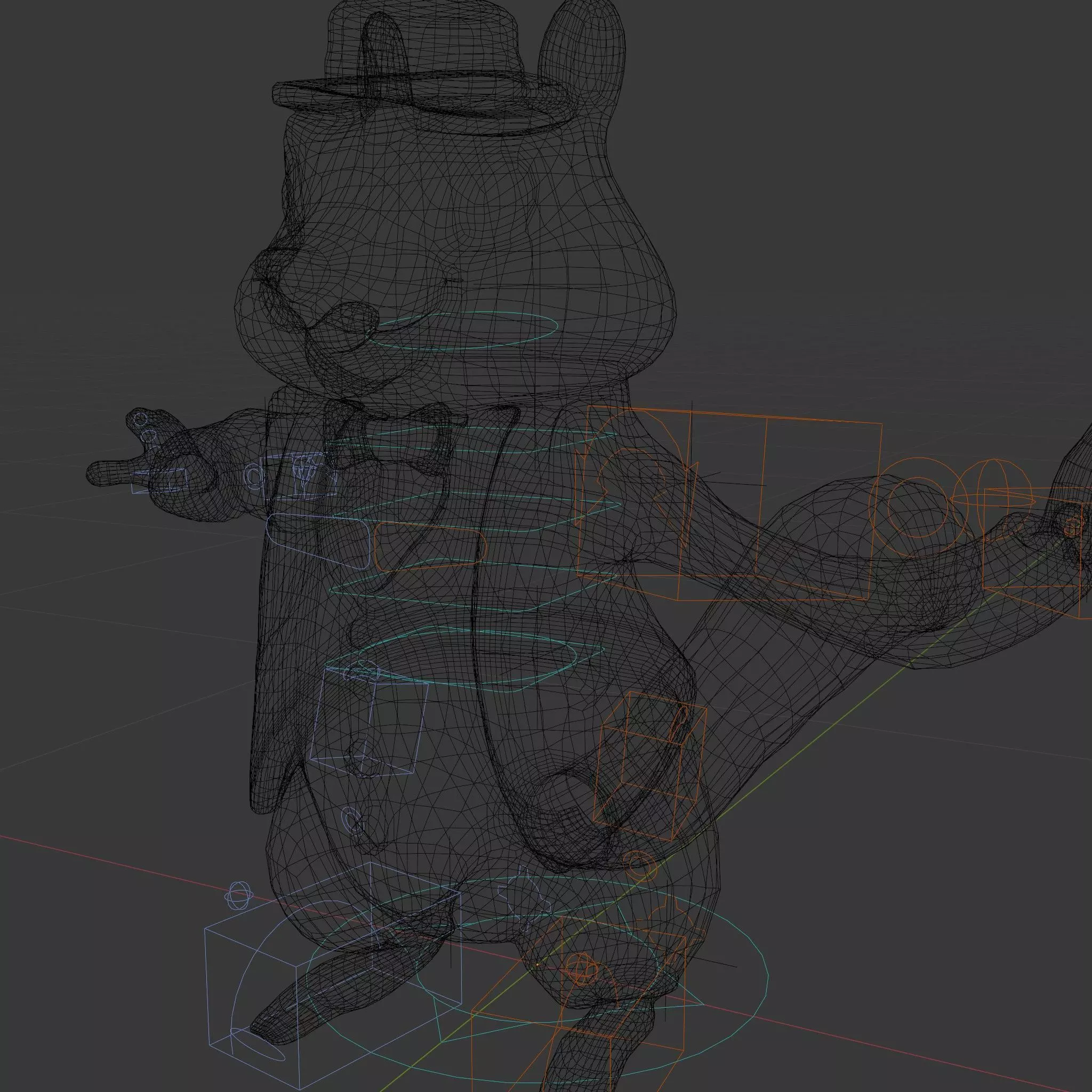 Charming Squirrel in Blue Tuxedo Rigged and Animated Characte... Low-poly 3D model_6