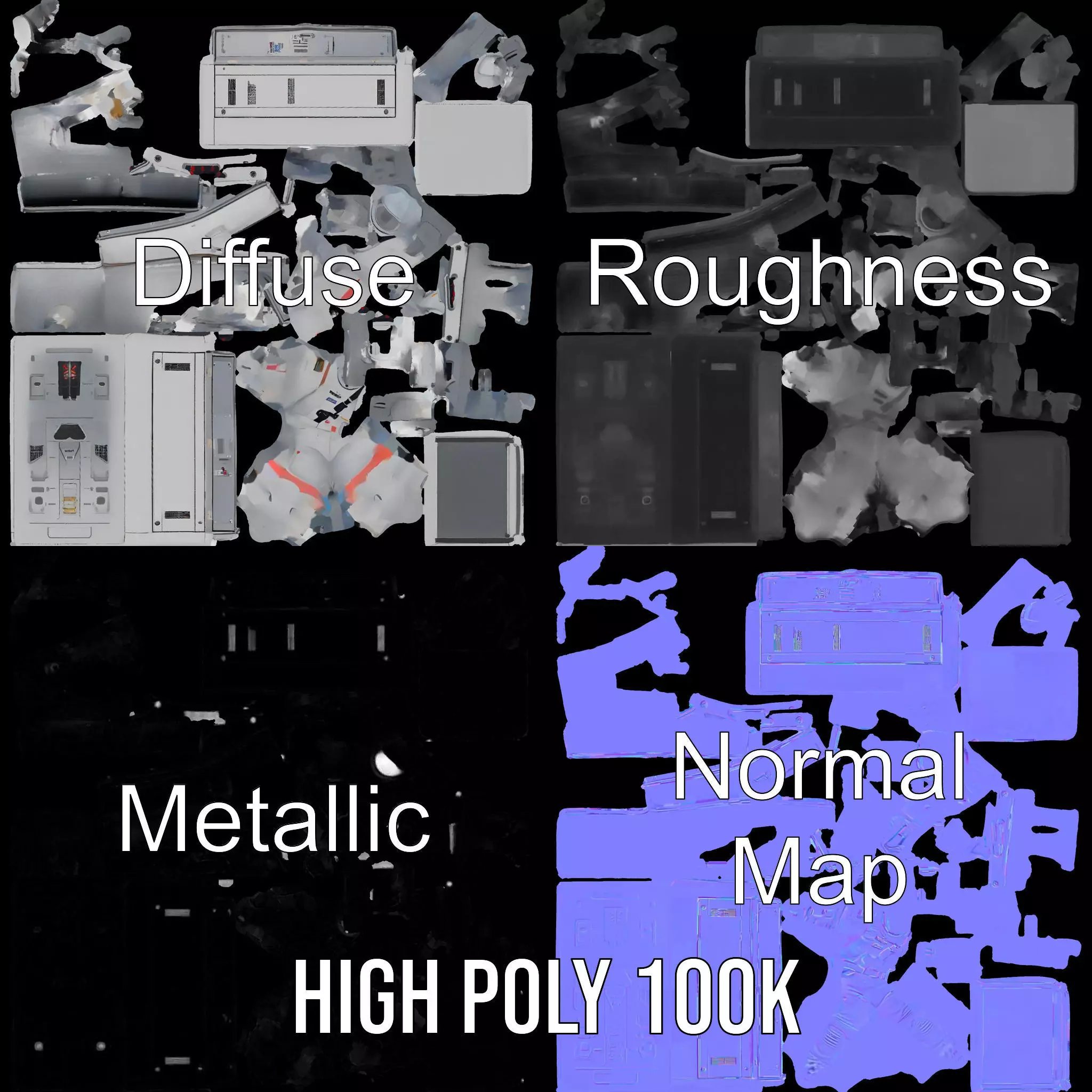 Astronaut Suit in Storage Model Pack Low-poly 3D model_4