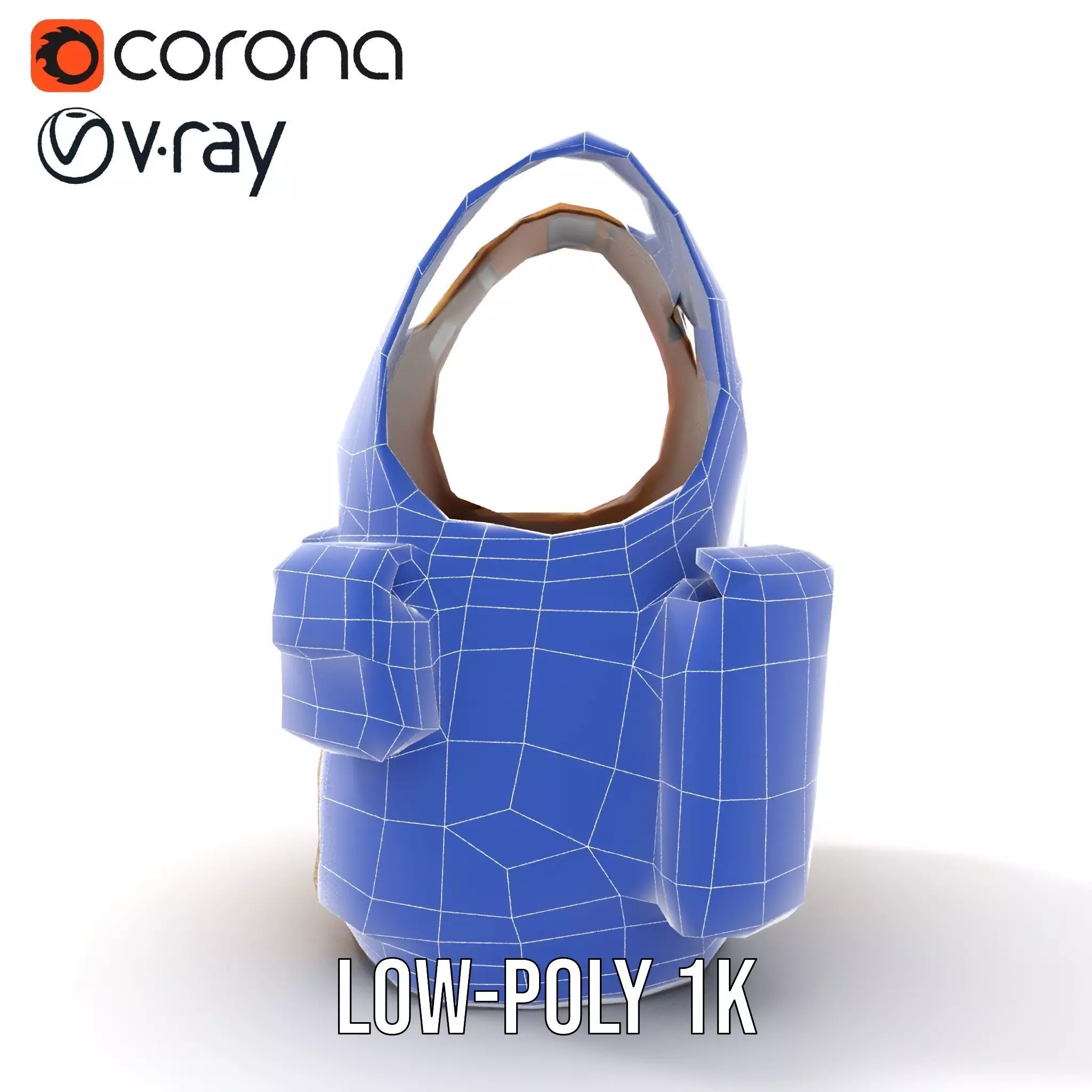 Tactical Vest Model Pack with Pouches and Adjustable Straps Low-poly 3D model_31