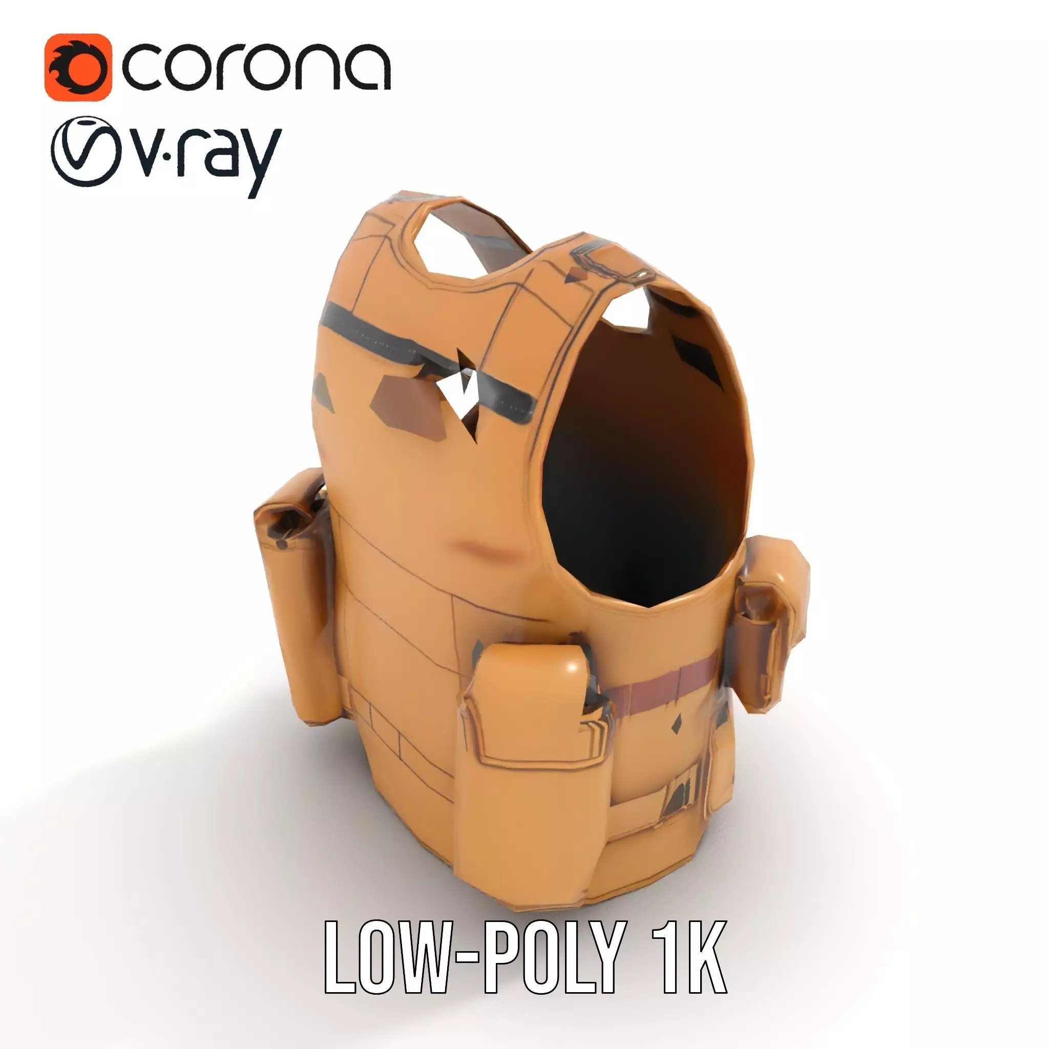 Tactical Vest Model Pack with Pouches and Adjustable Straps Low-poly 3D model_18