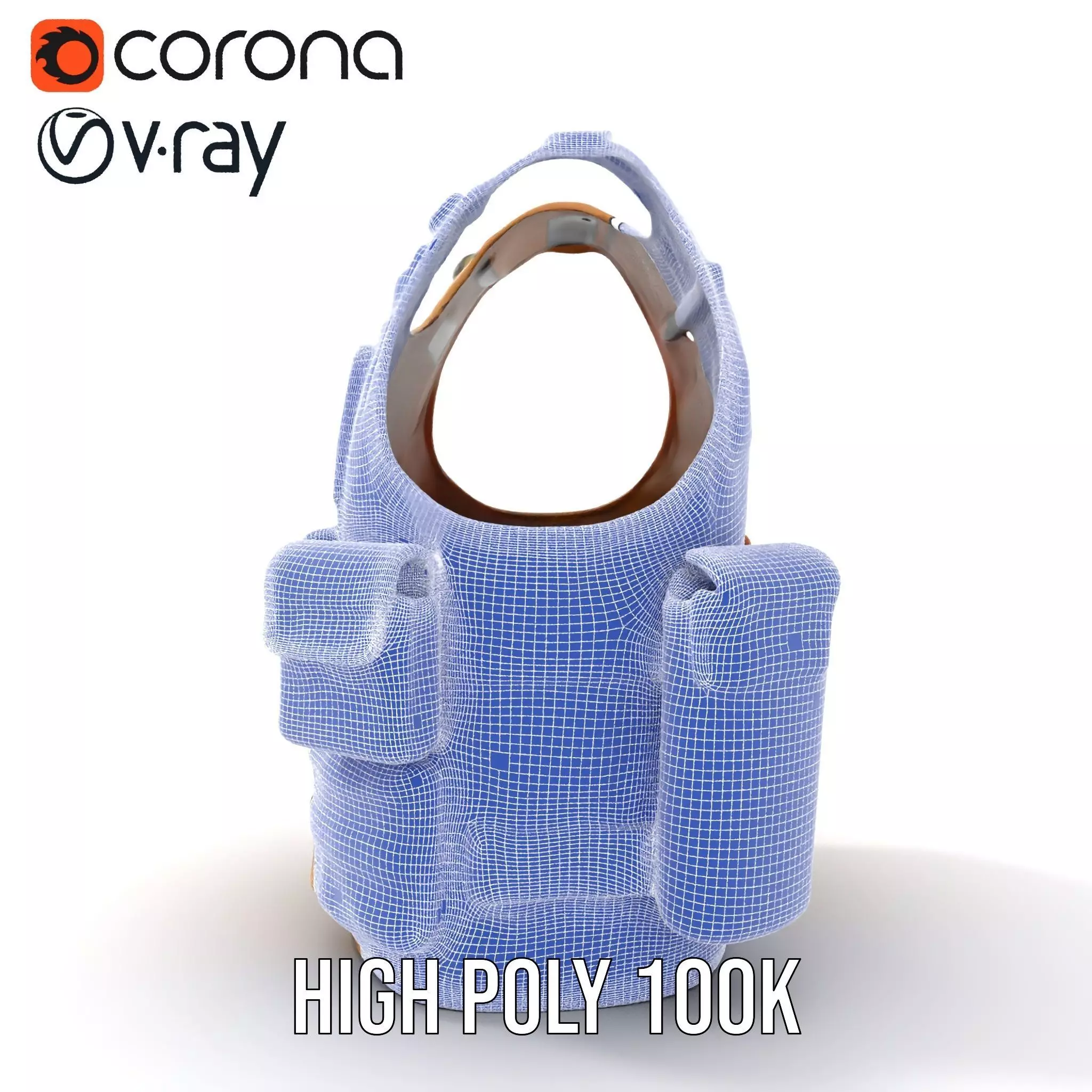 Tactical Vest Model Pack with Pouches and Adjustable Straps Low-poly 3D model_33