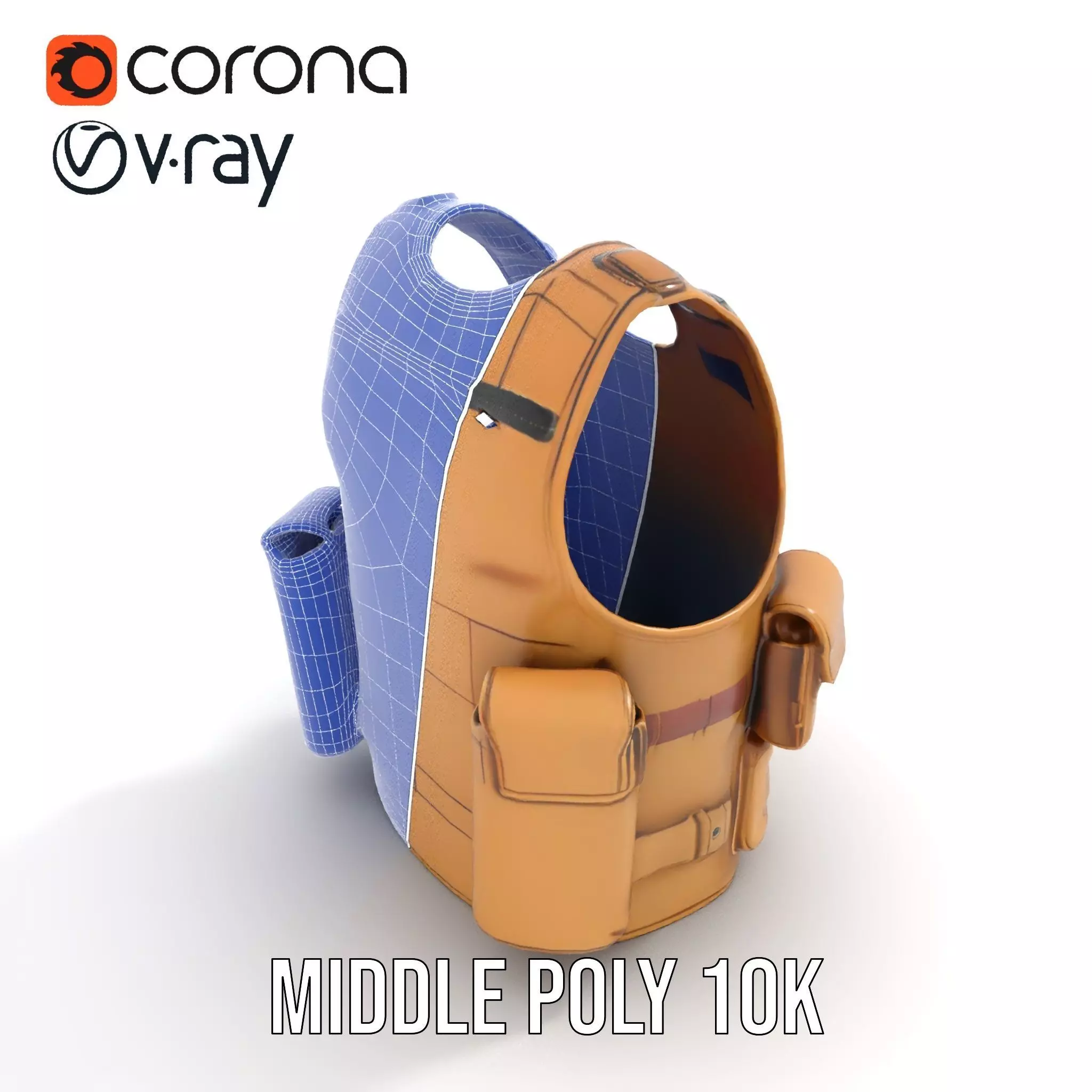 Tactical Vest Model Pack with Pouches and Adjustable Straps Low-poly 3D model_27