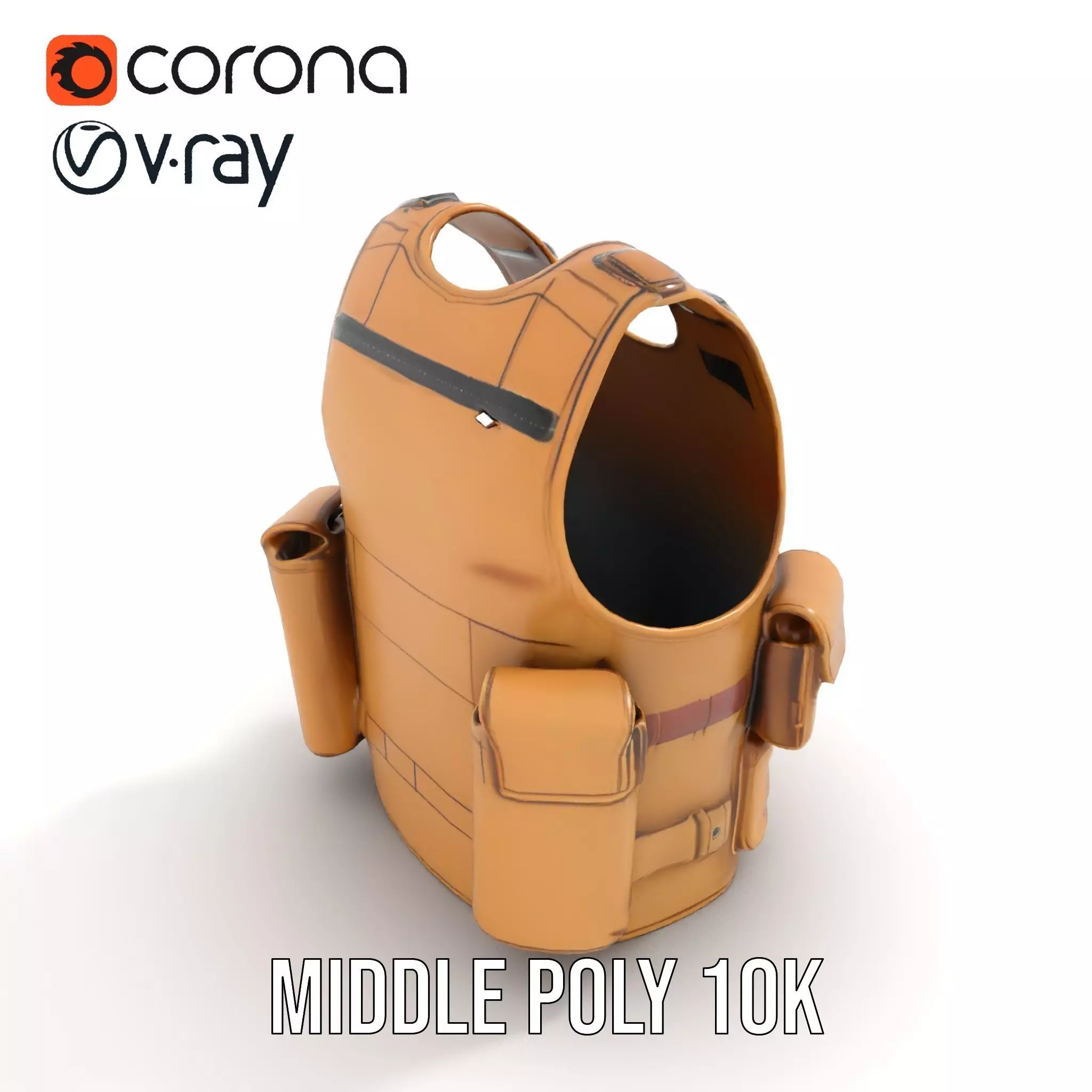 Tactical Vest Model Pack with Pouches and Adjustable Straps Low-poly 3D model_7