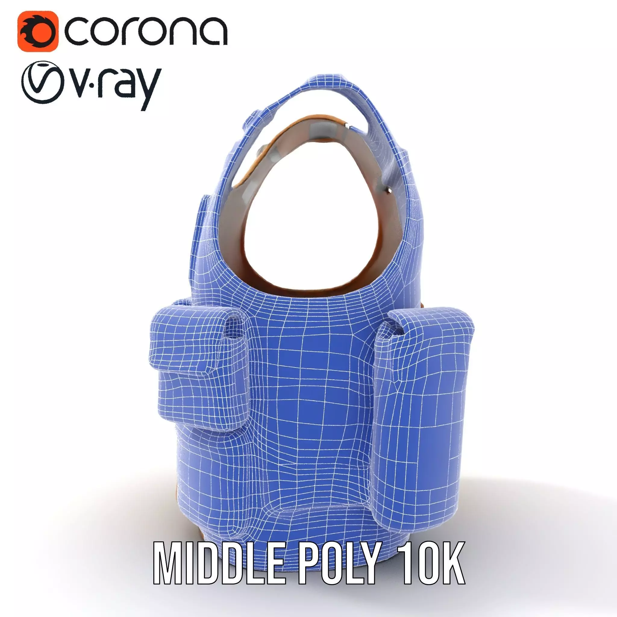 Tactical Vest Model Pack with Pouches and Adjustable Straps Low-poly 3D model_30