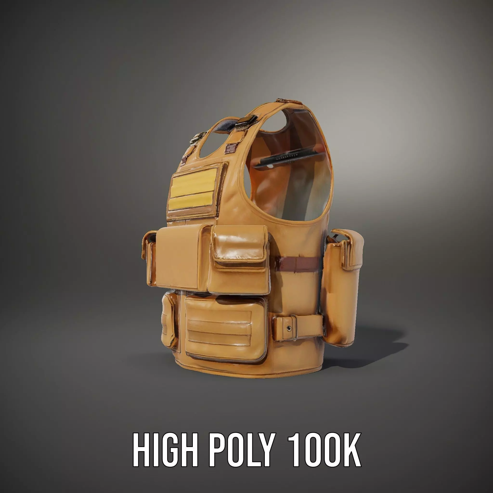 Tactical Vest Model Pack with Pouches and Adjustable Straps Low-poly 3D model_24