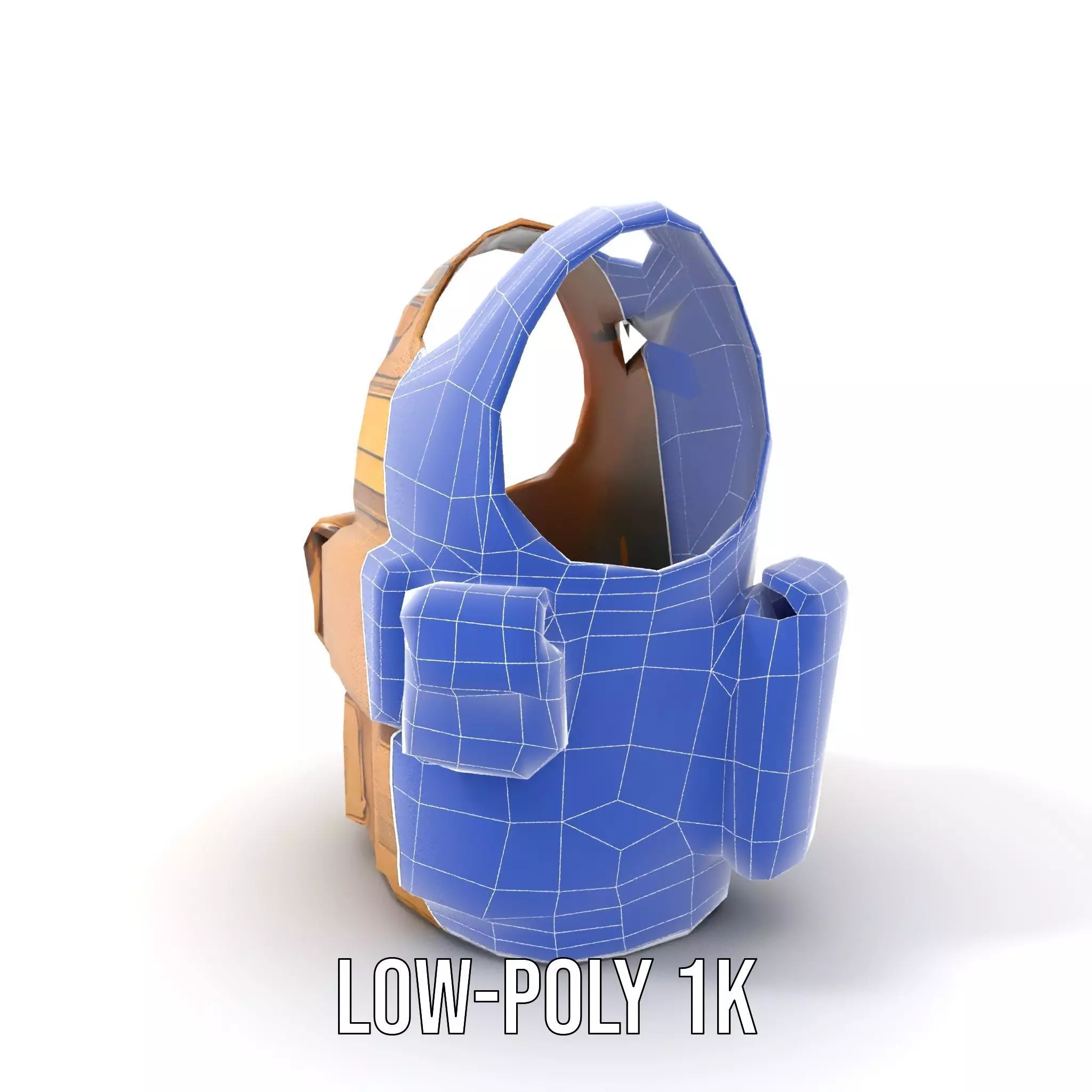 Tactical Vest Model Pack with Pouches and Adjustable Straps Low-poly 3D model_12