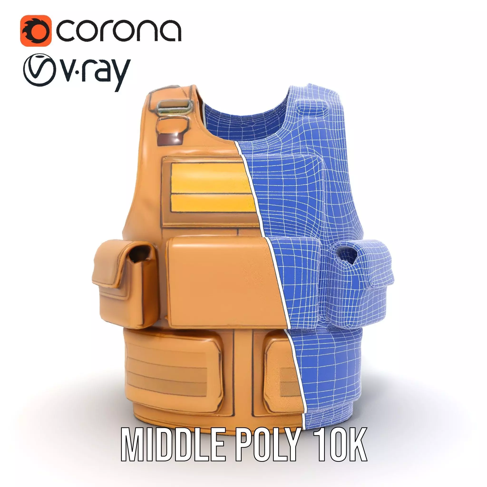 Tactical Vest Model Pack with Pouches and Adjustable Straps Low-poly 3D model_25