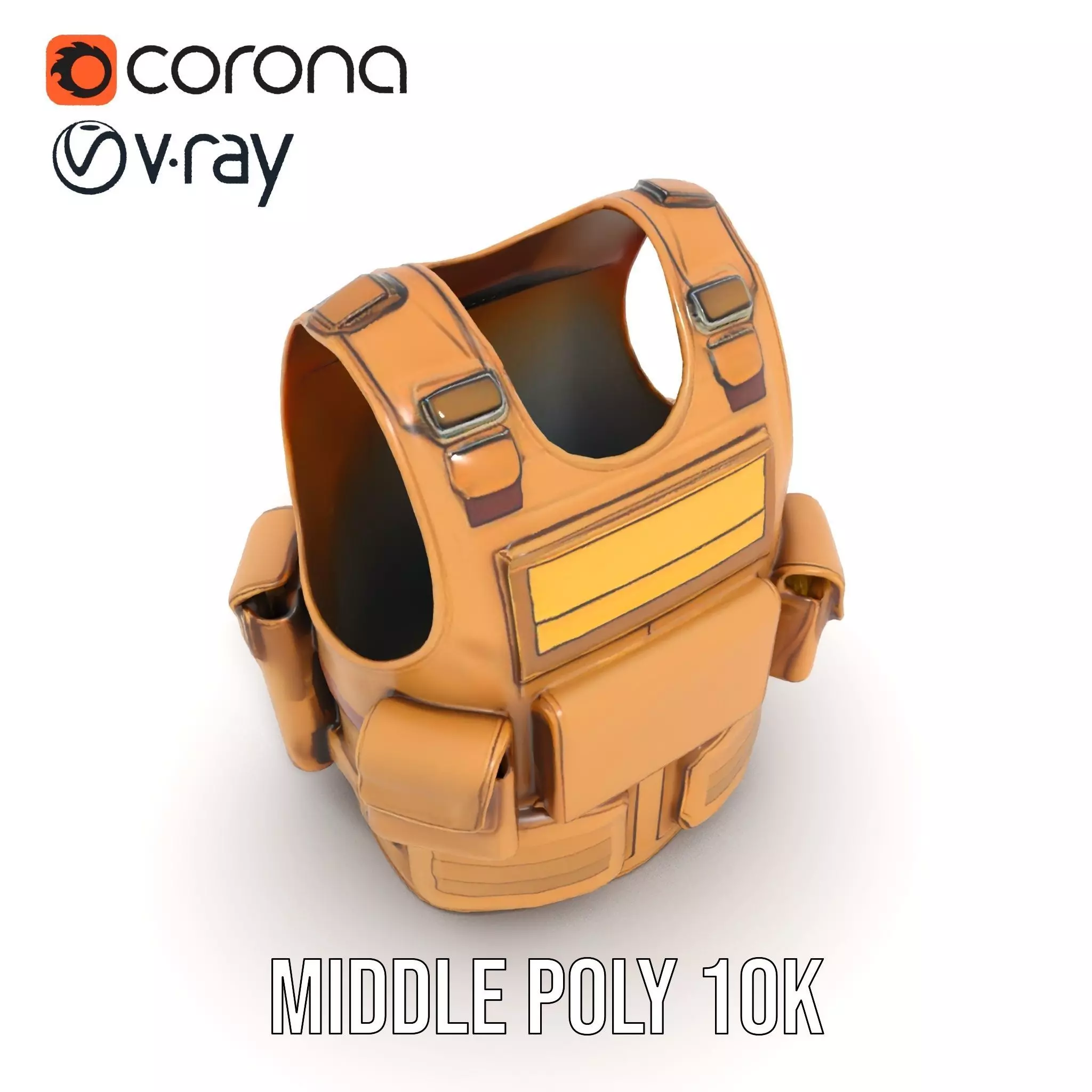 Tactical Vest Model Pack with Pouches and Adjustable Straps Low-poly 3D model_11