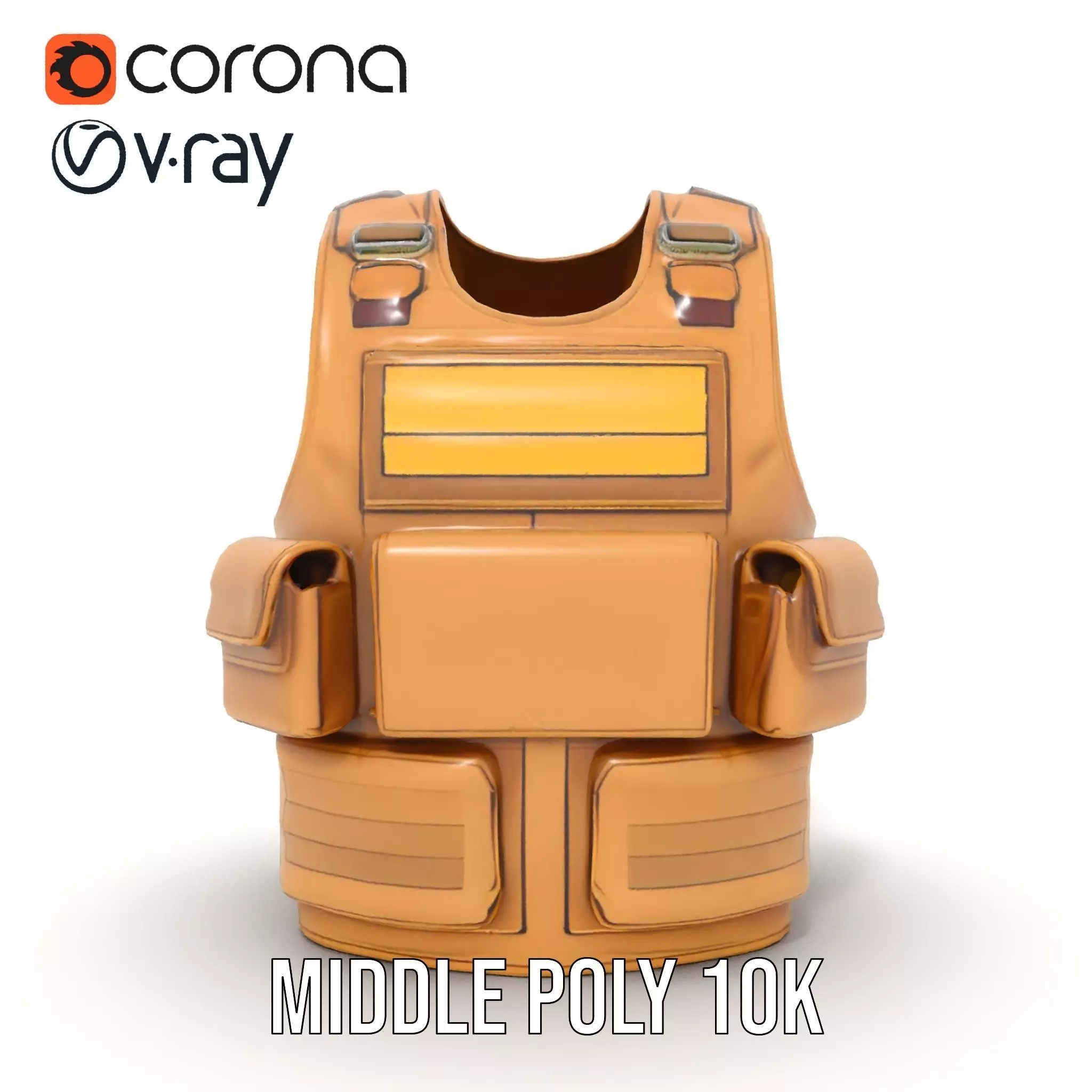 Tactical Vest Model Pack with Pouches and Adjustable Straps Low-poly 3D model_17