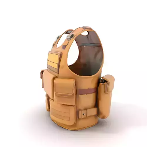 Tactical Vest Model Pack with Pouches and Adjustable Straps Low-poly 3D model