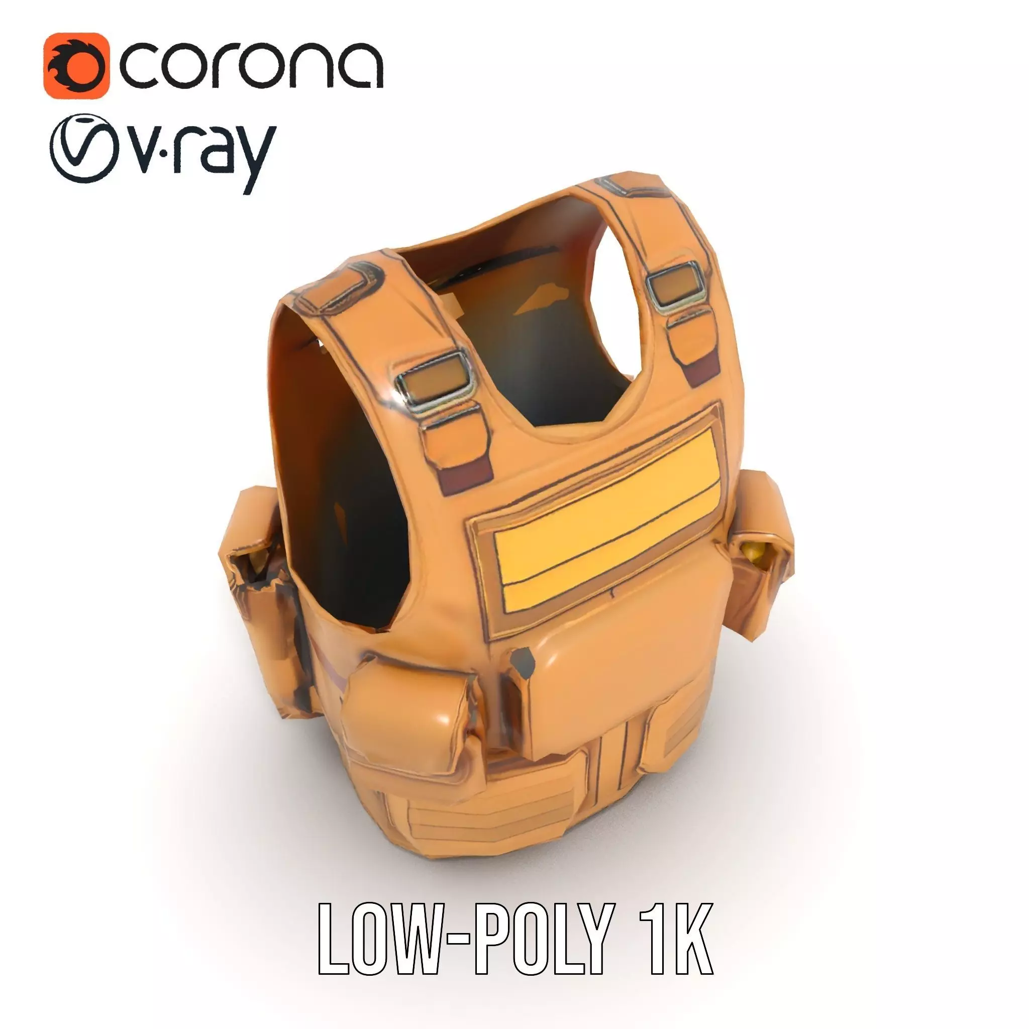 Tactical Vest Model Pack with Pouches and Adjustable Straps Low-poly 3D model_8