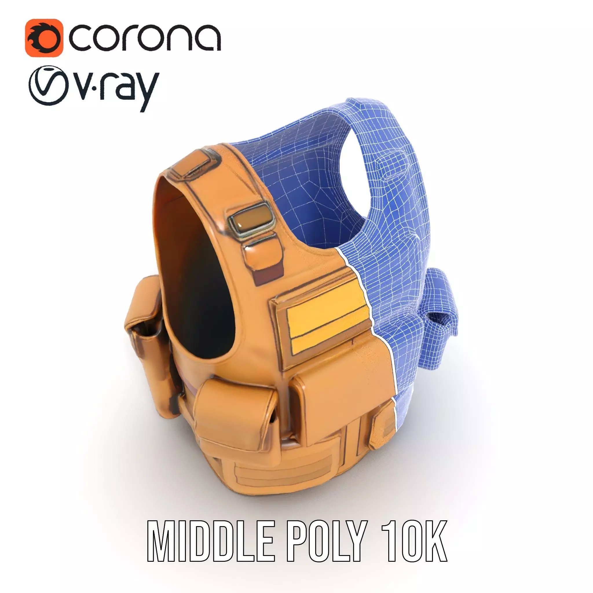 Tactical Vest Model Pack with Pouches and Adjustable Straps Low-poly 3D model_22