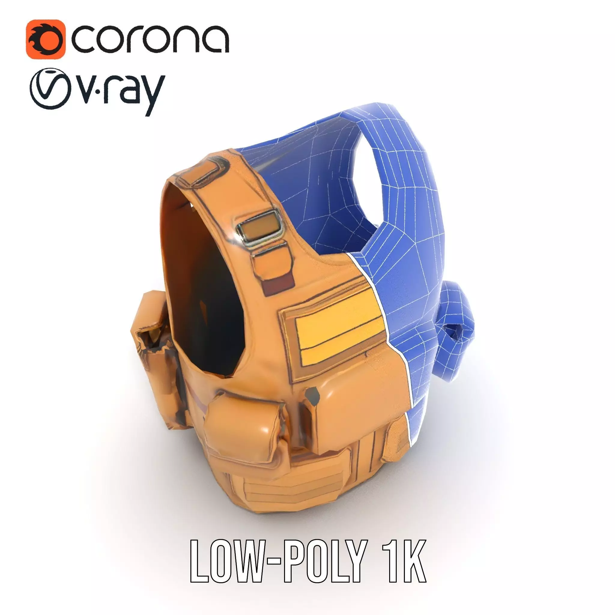 Tactical Vest Model Pack with Pouches and Adjustable Straps Low-poly 3D model_23