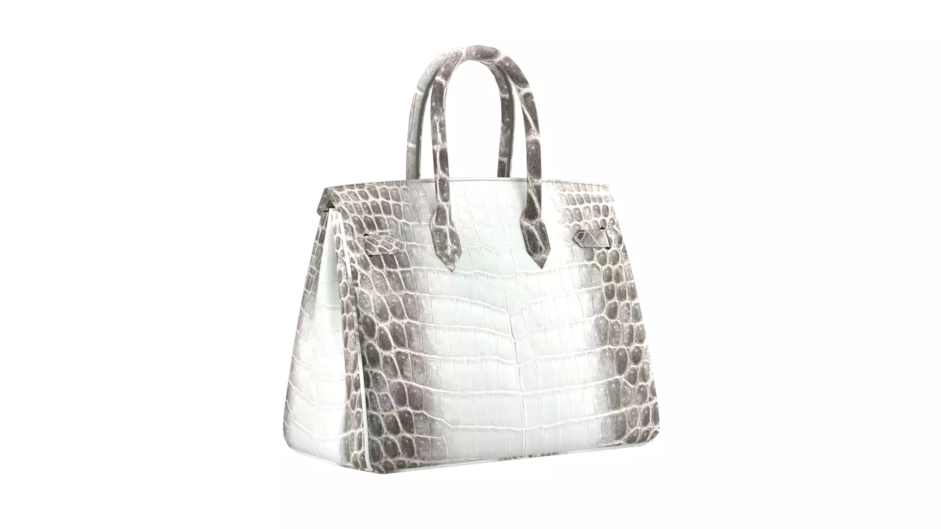 Hermes Albino Crocodile Birkin 30 Style Handbag 3D Model Low-poly 3D model_10