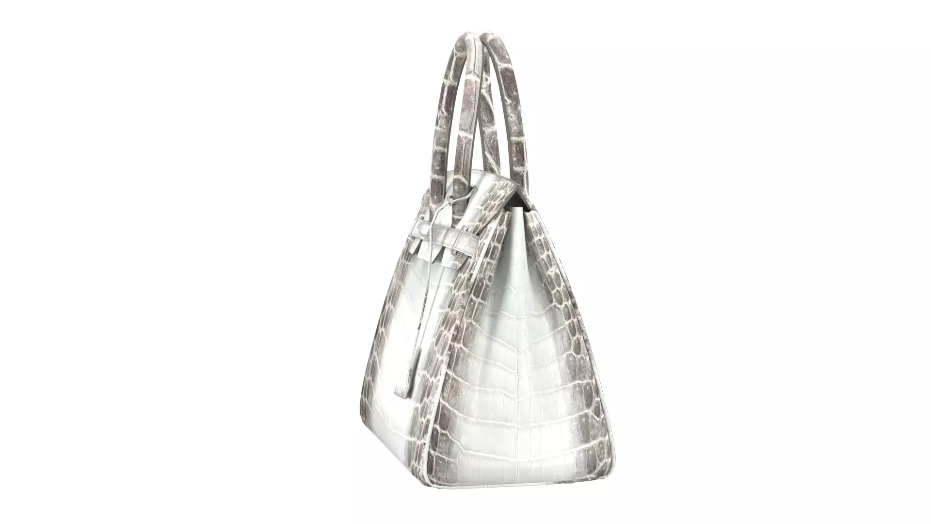 Hermes Albino Crocodile Birkin 30 Style Handbag 3D Model Low-poly 3D model_8