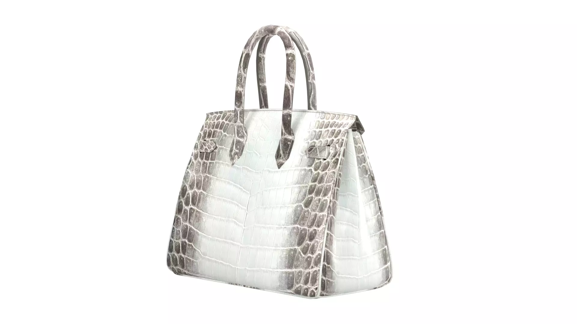 Hermes Albino Crocodile Birkin 30 Style Handbag 3D Model Low-poly 3D model_12