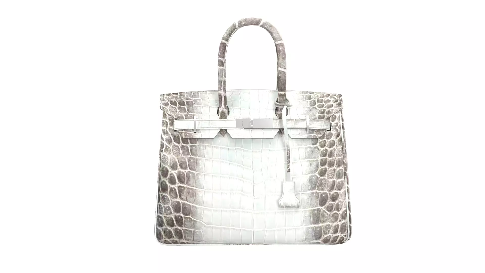 Hermes Albino Crocodile Birkin 30 Style Handbag 3D Model Low-poly 3D model_6