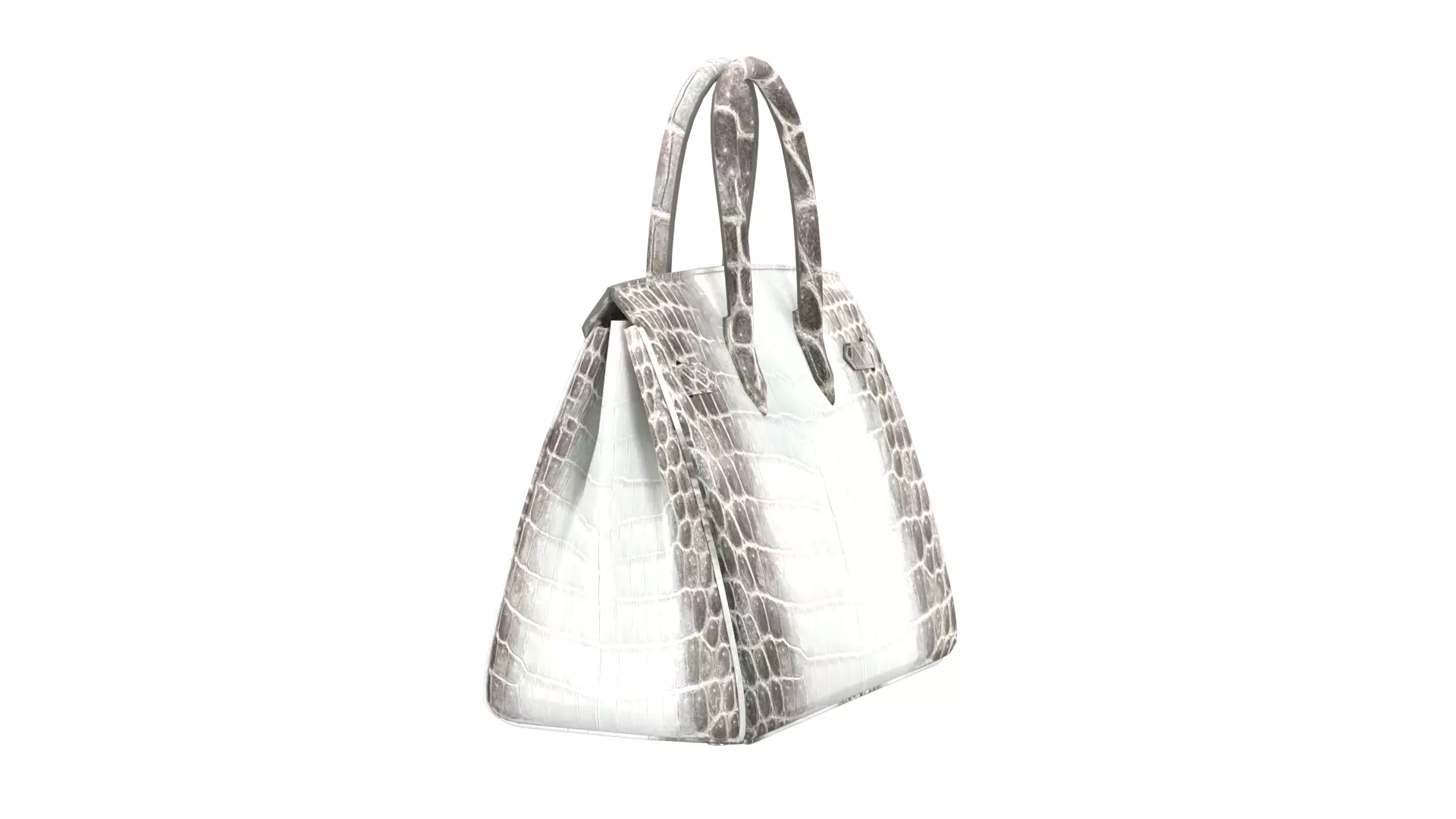 Hermes Albino Crocodile Birkin 30 Style Handbag 3D Model Low-poly 3D model_9