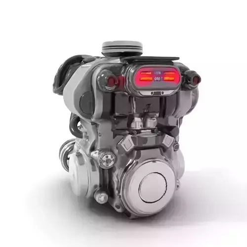 Futuristic Engine Model Pack with Detailed Components Low-poly 3D model