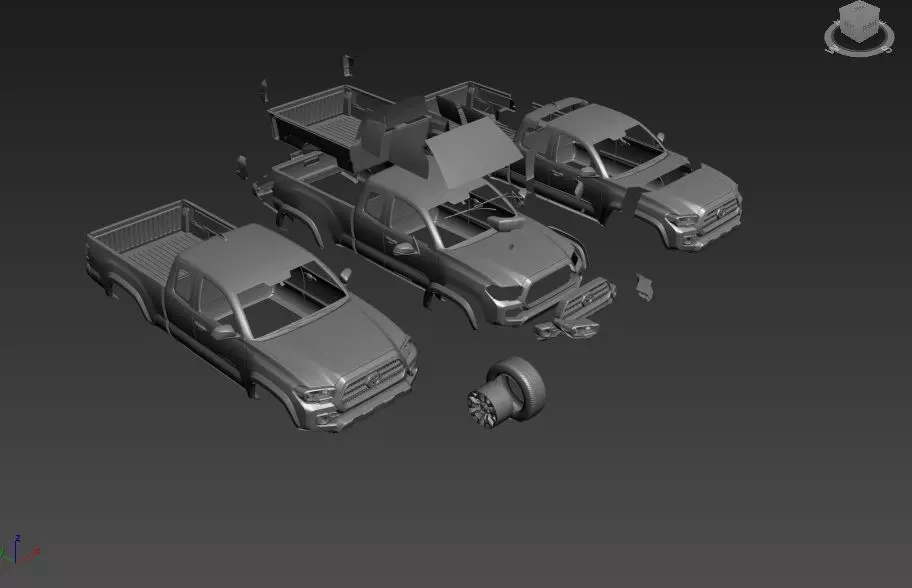 TOYOTA TACOMA TRD OFF-ROAD 2017 SEPARATED-READY TO PRINT 3D print model_0
