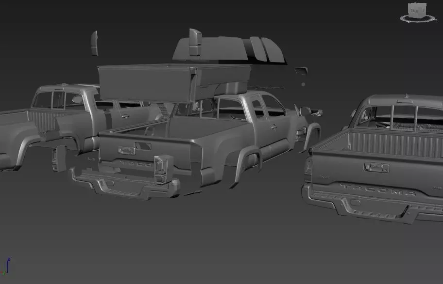 TOYOTA TACOMA TRD OFF-ROAD 2017 SEPARATED-READY TO PRINT 3D print model_4