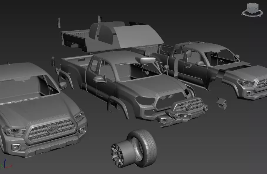 TOYOTA TACOMA TRD OFF-ROAD 2017 SEPARATED-READY TO PRINT 3D print model_3