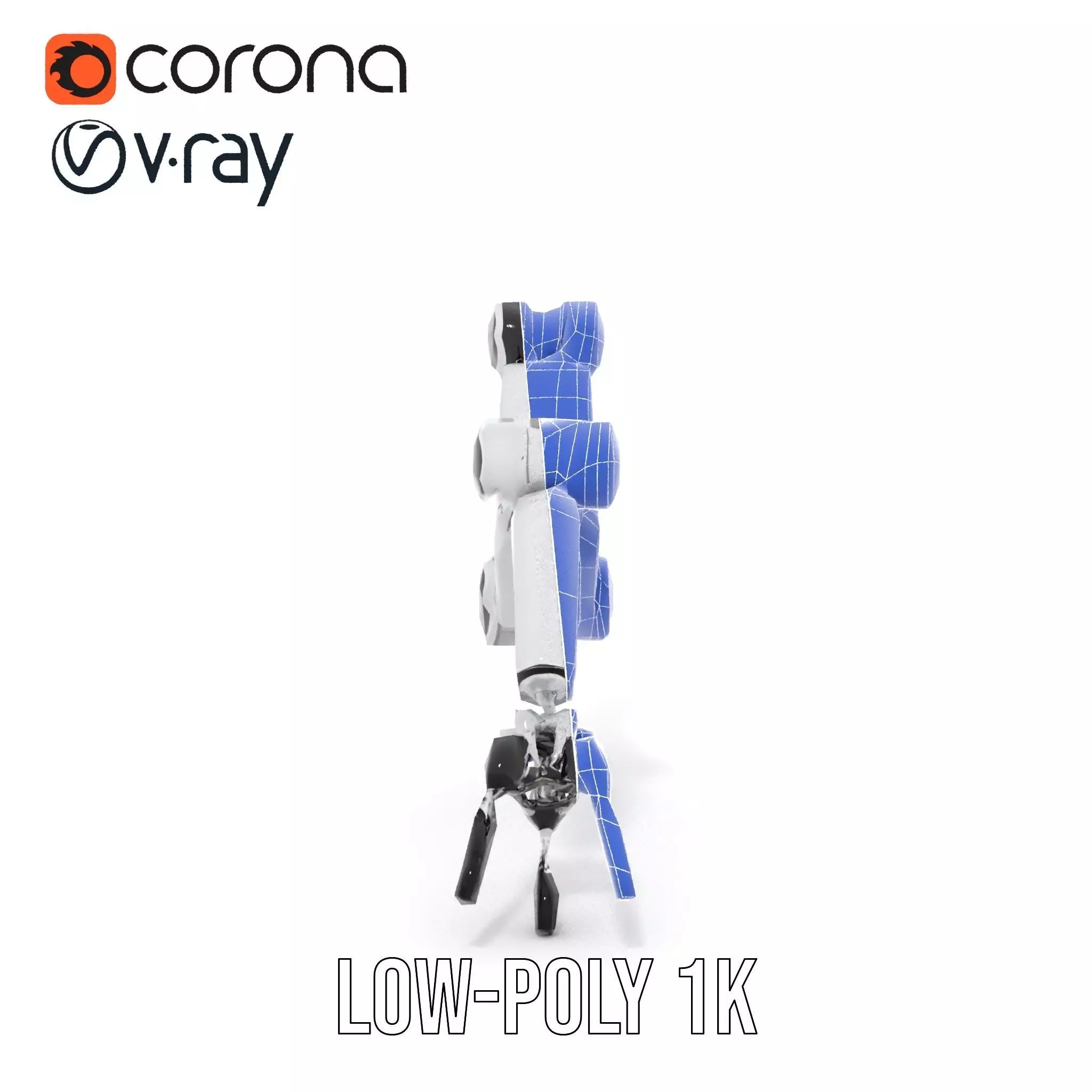 Futuristic Robotic Arm Model Pack with Articulated Joints Low-poly 3D model_31