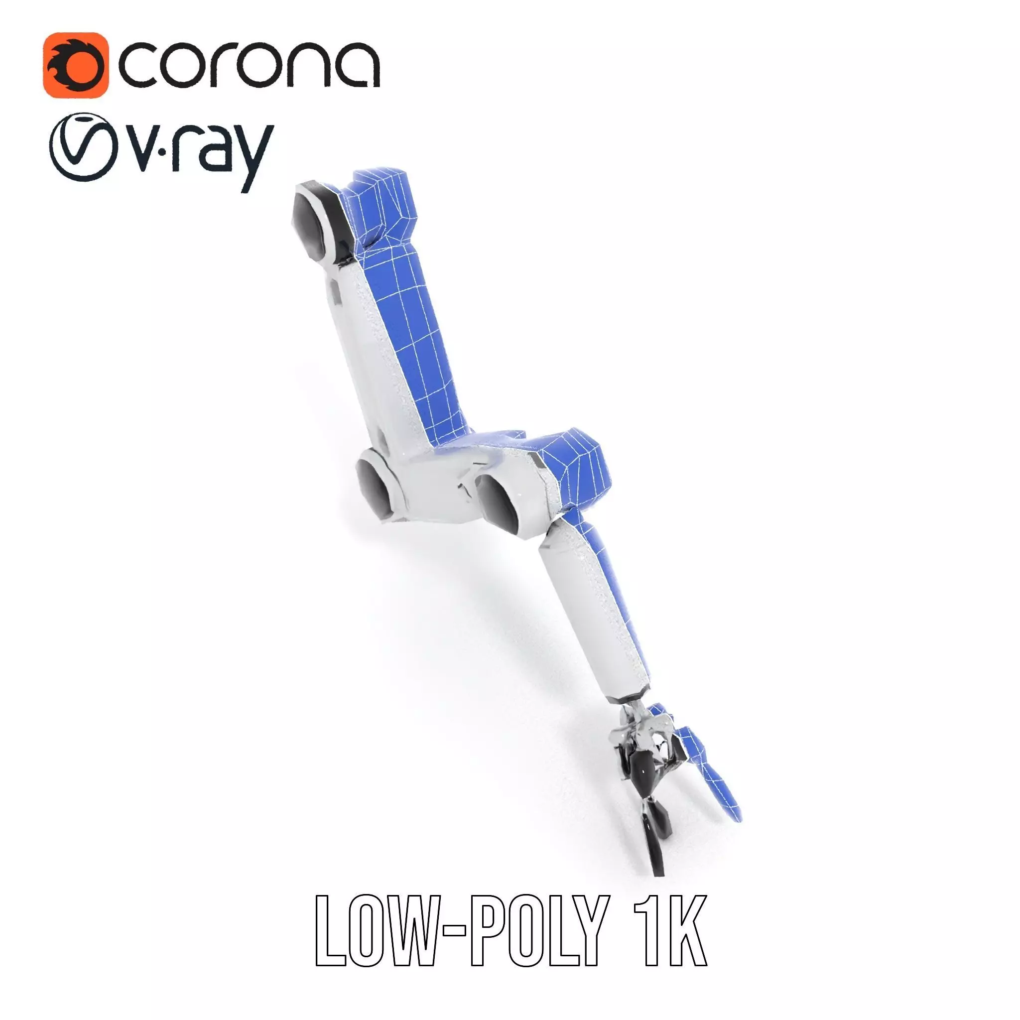 Futuristic Robotic Arm Model Pack with Articulated Joints Low-poly 3D model_29