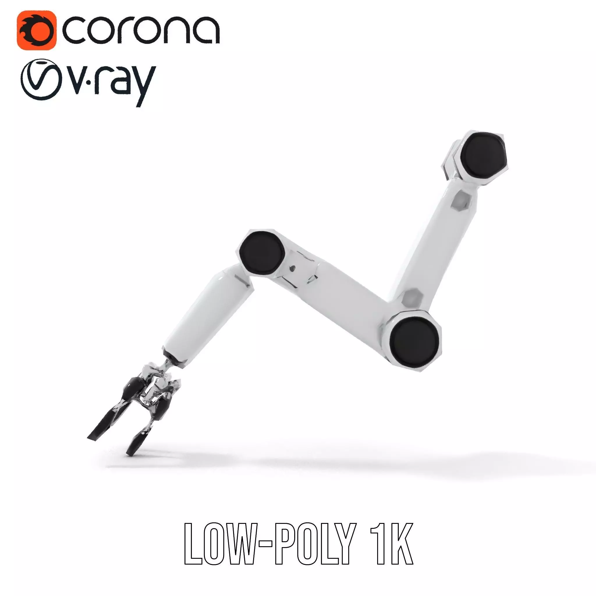 Futuristic Robotic Arm Model Pack with Articulated Joints Low-poly 3D model_18