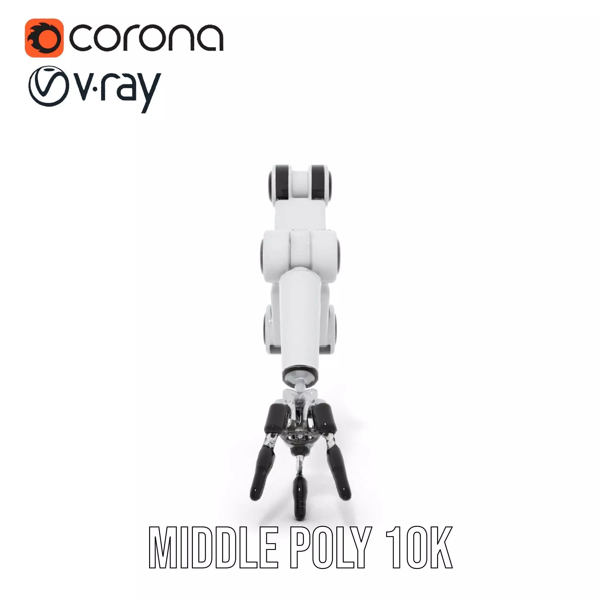 Futuristic Robotic Arm Model Pack with Articulated Joints Low-poly 3D model_14