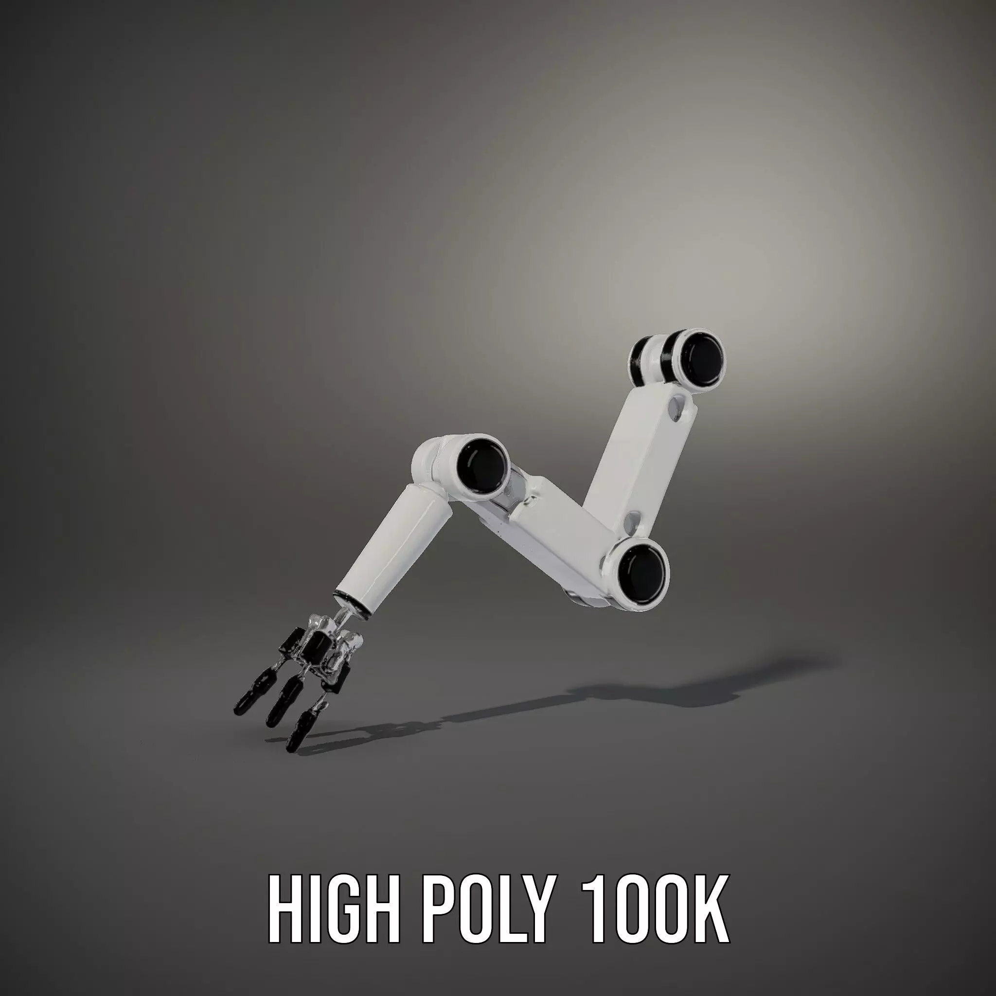 Futuristic Robotic Arm Model Pack with Articulated Joints Low-poly 3D model_11