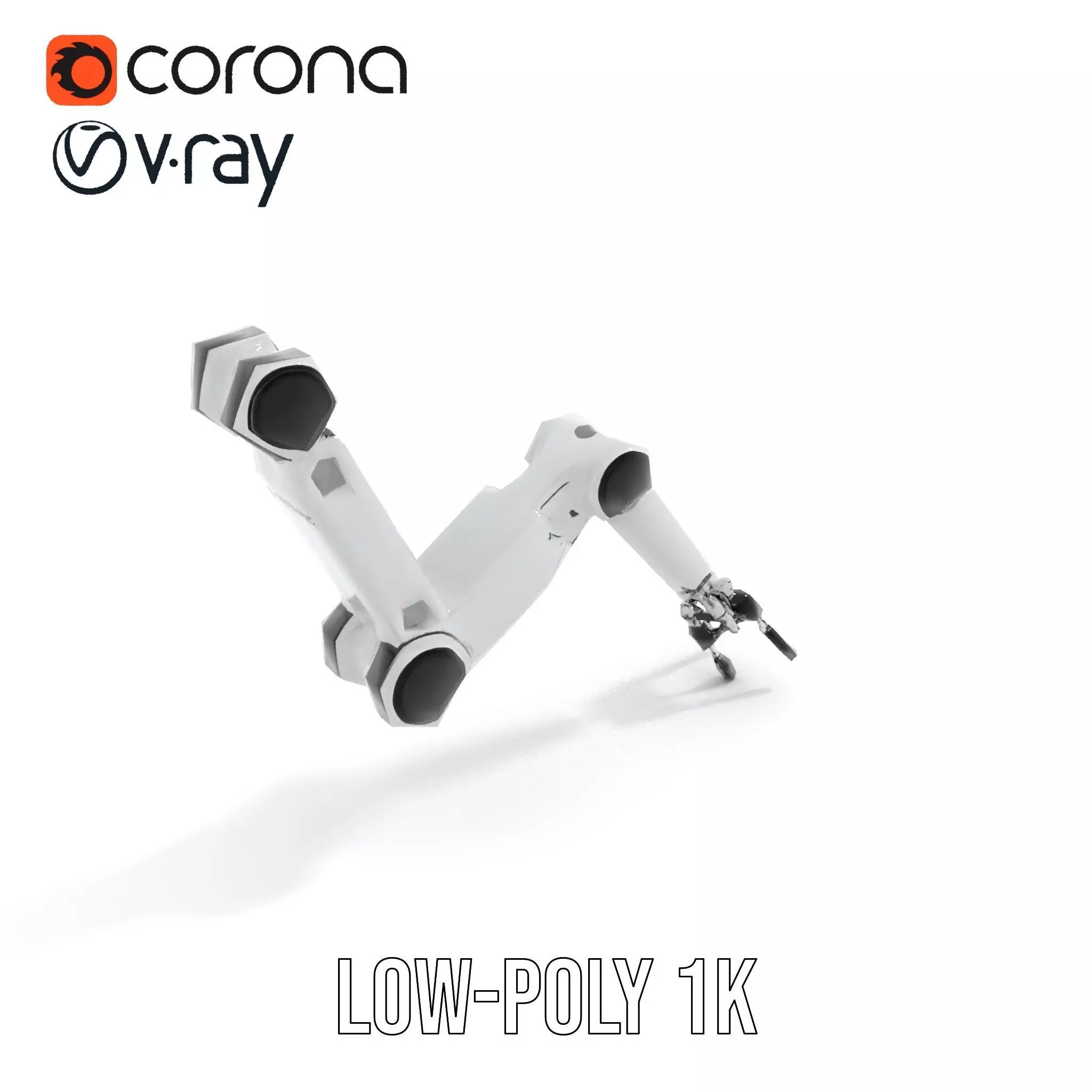 Futuristic Robotic Arm Model Pack with Articulated Joints Low-poly 3D model_21