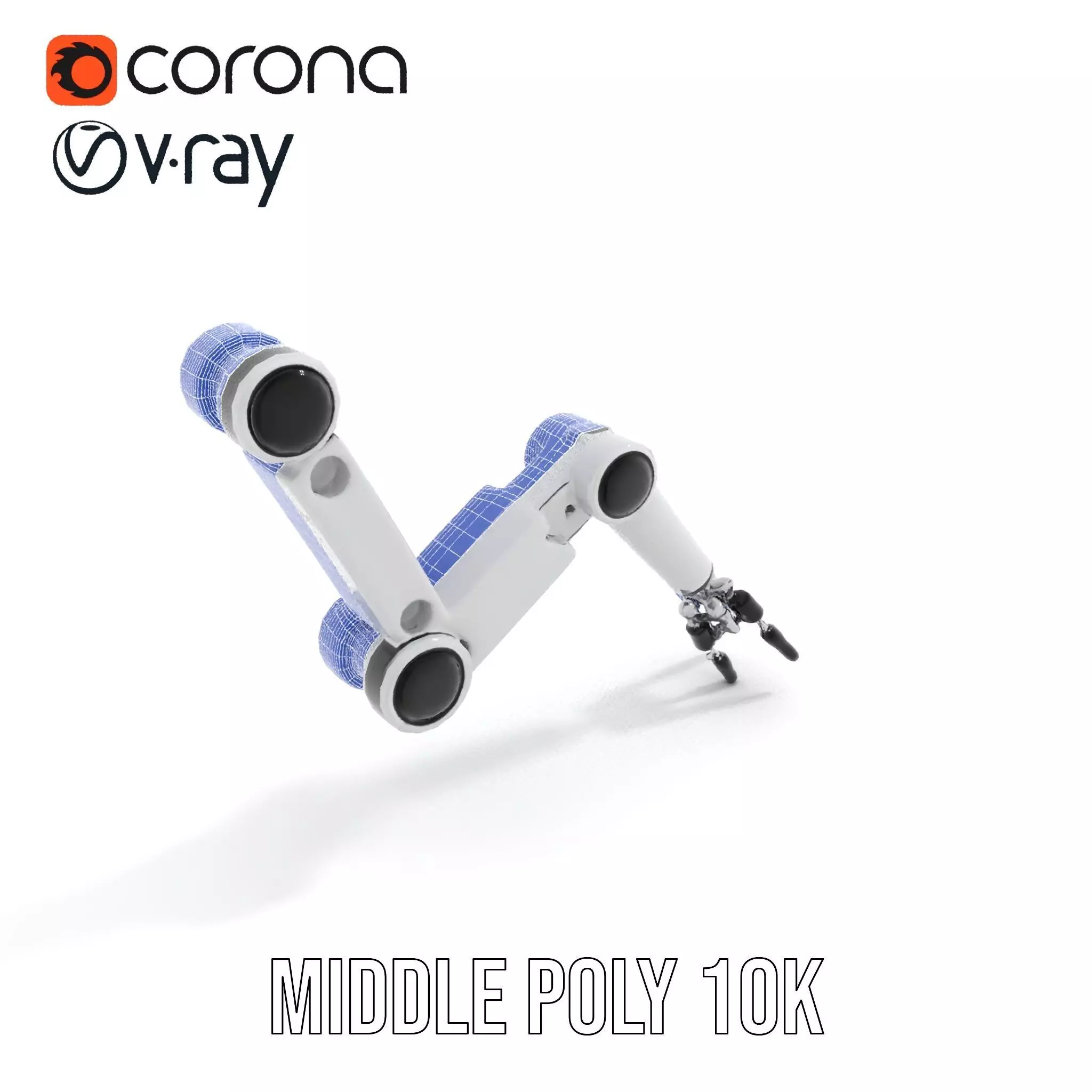 Futuristic Robotic Arm Model Pack with Articulated Joints Low-poly 3D model_25