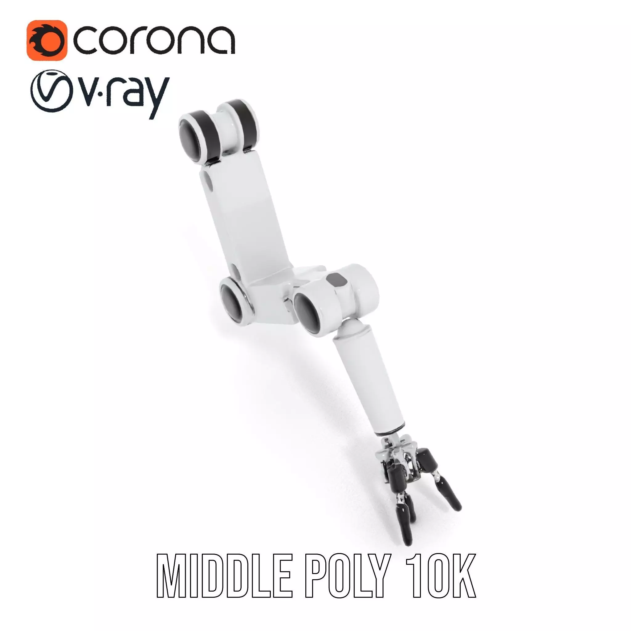 Futuristic Robotic Arm Model Pack with Articulated Joints Low-poly 3D model_12