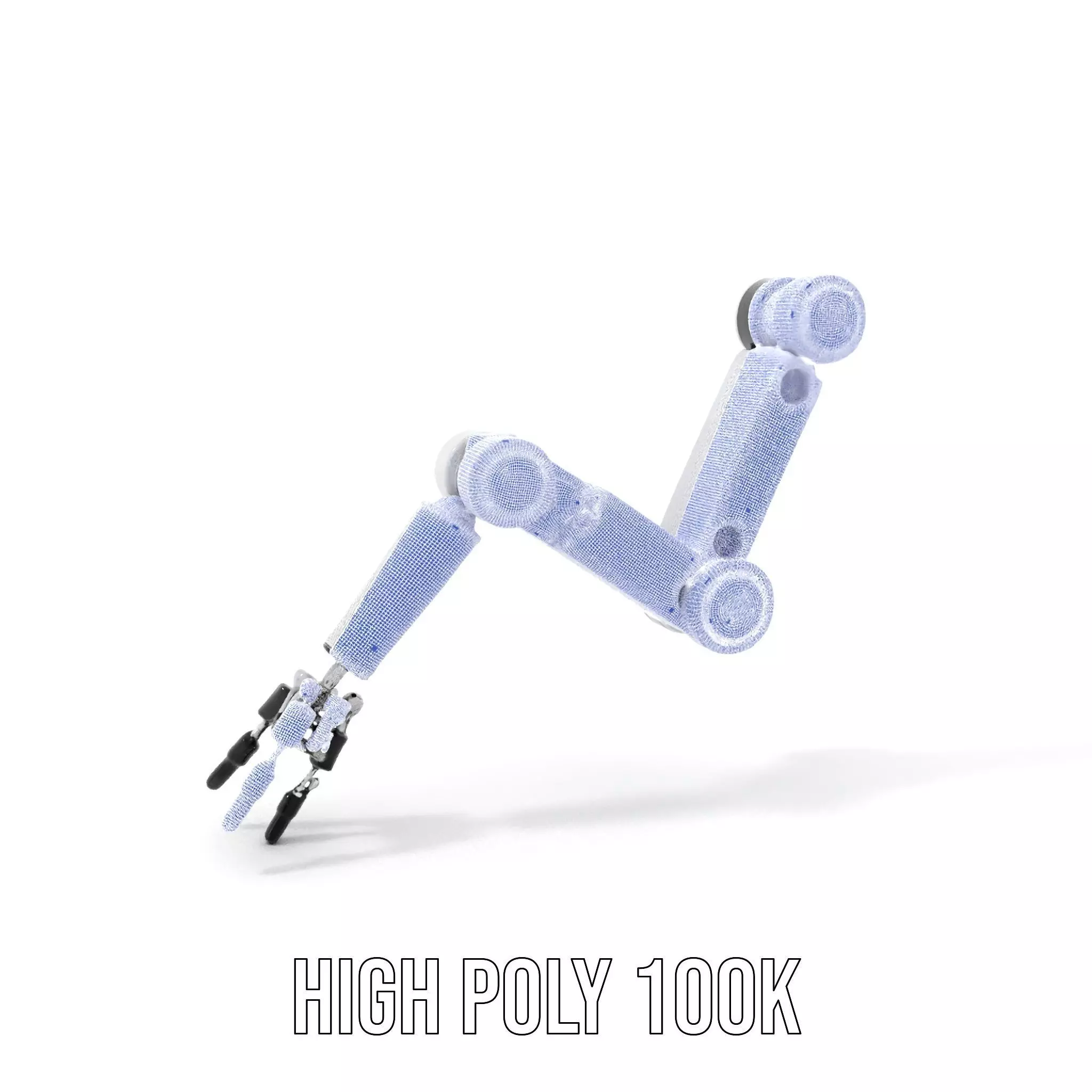 Futuristic Robotic Arm Model Pack with Articulated Joints Low-poly 3D model_5